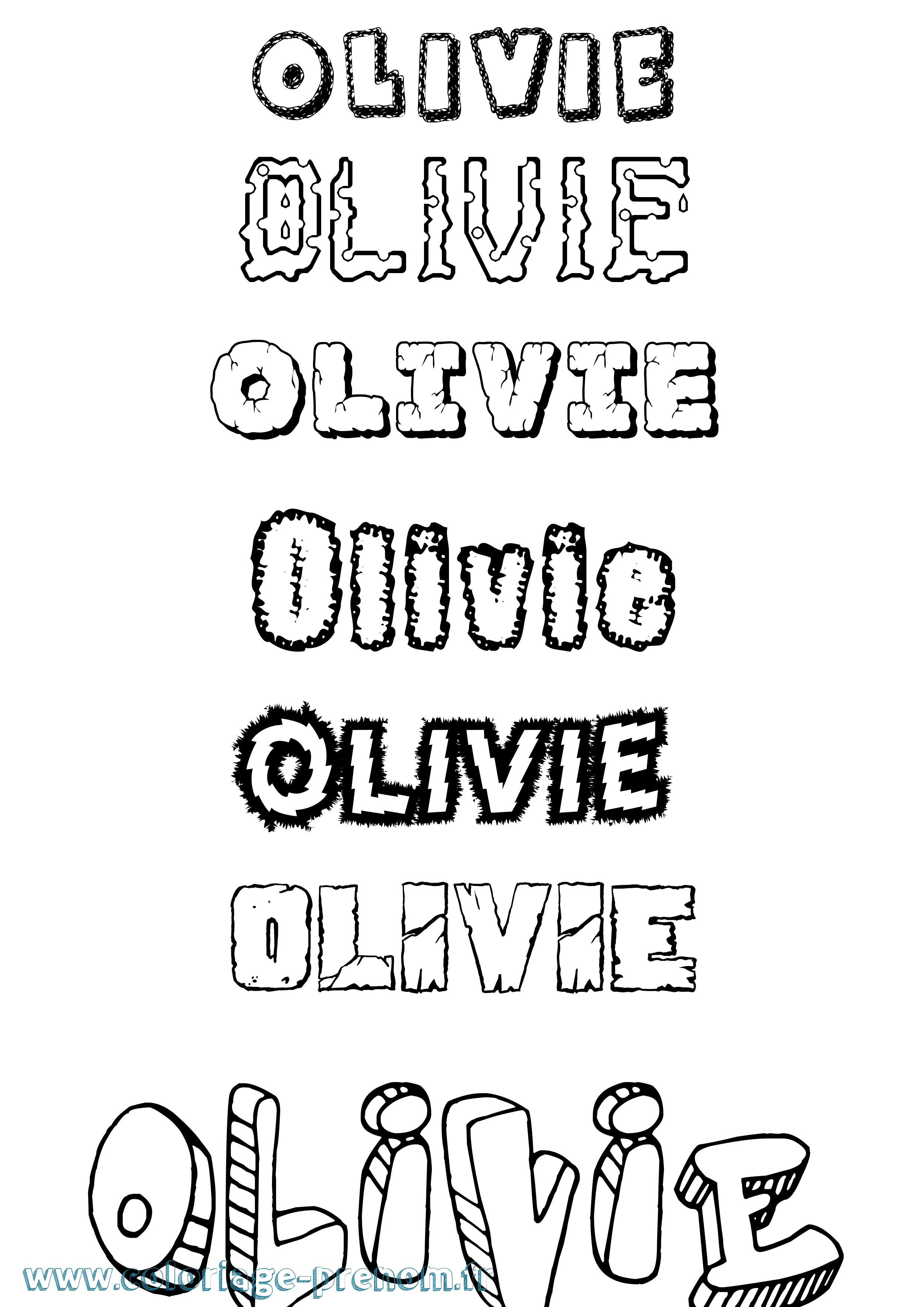 Coloriage prénom Olivie Destructuré