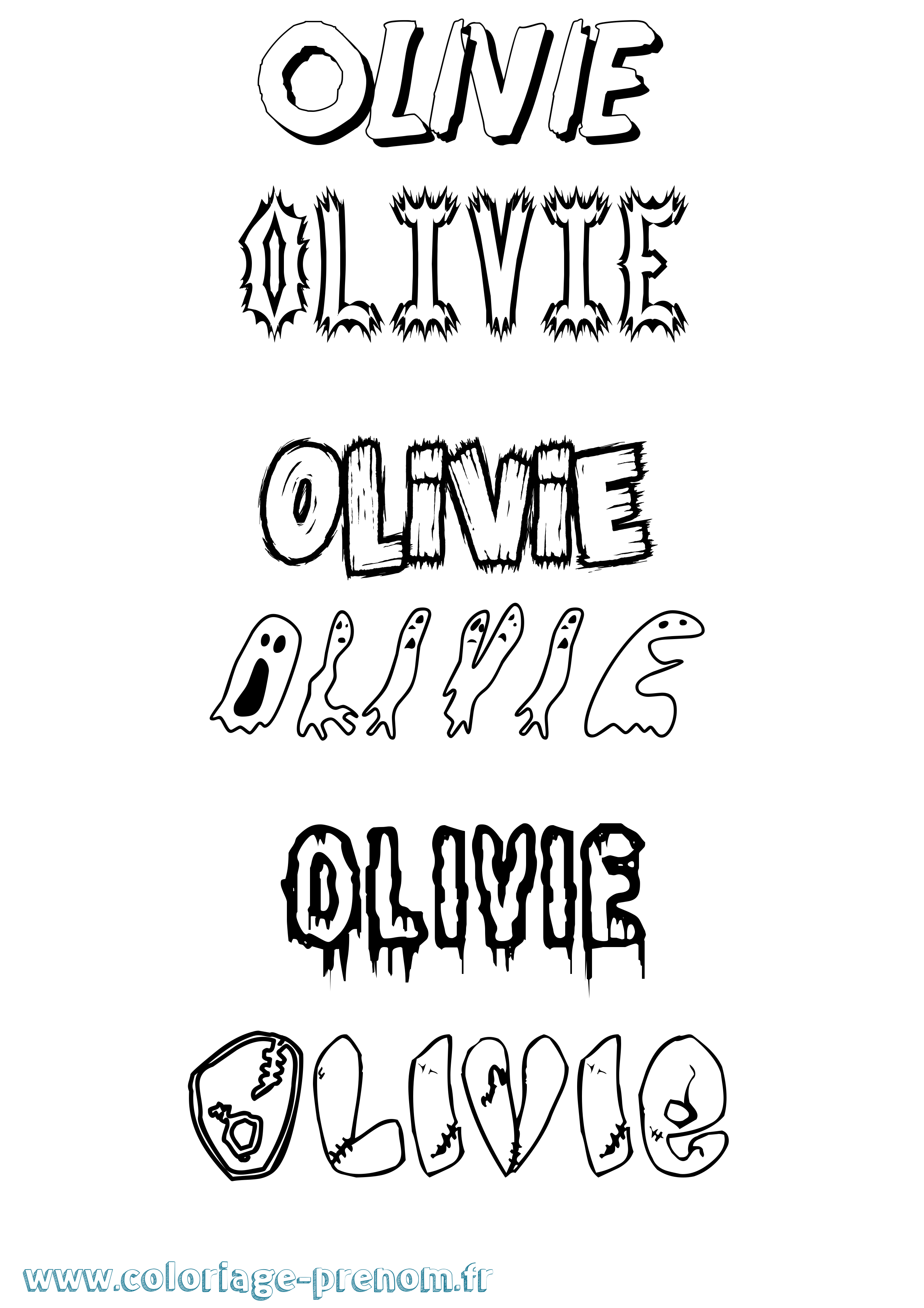 Coloriage prénom Olivie Frisson