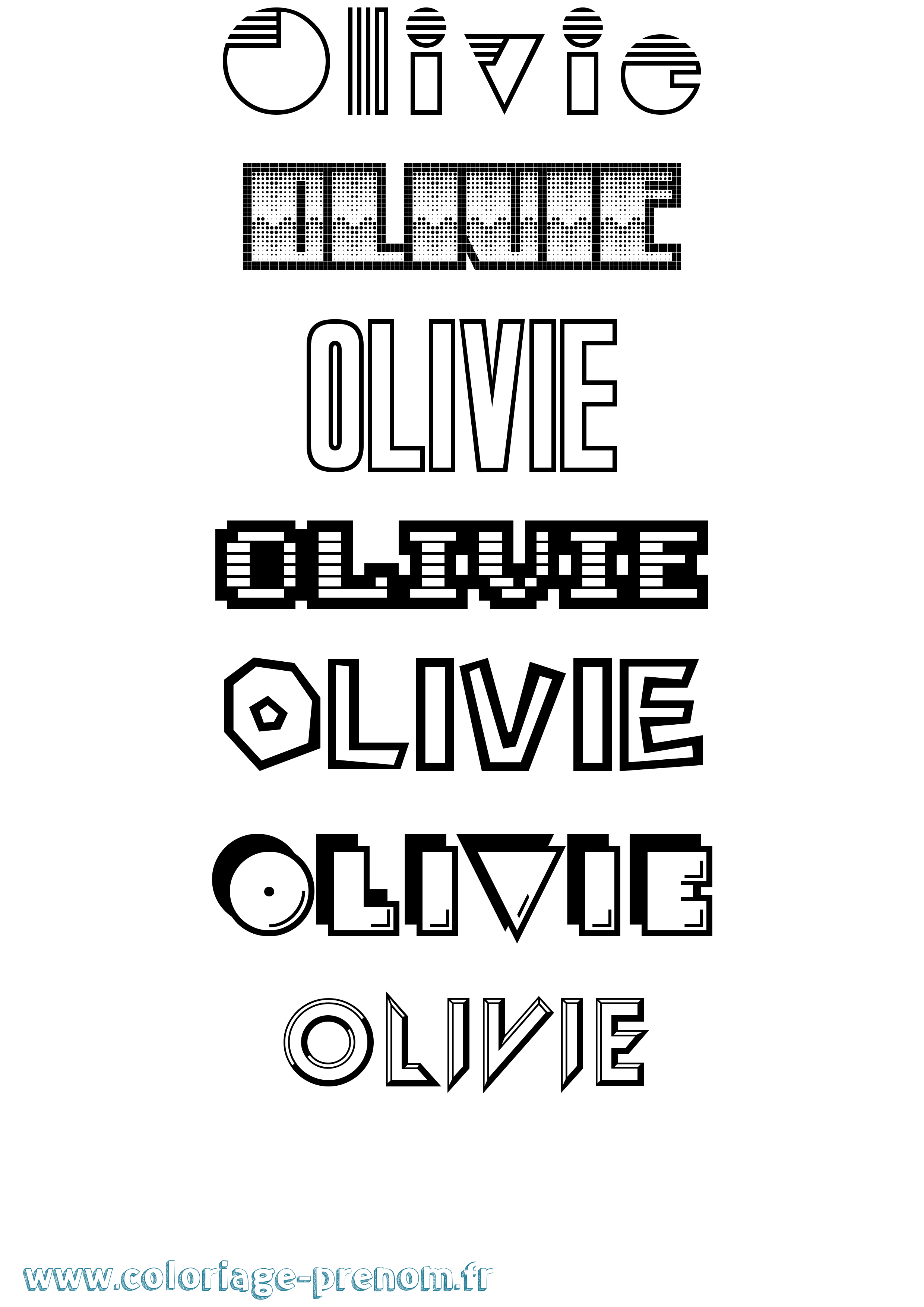 Coloriage prénom Olivie Jeux Vidéos