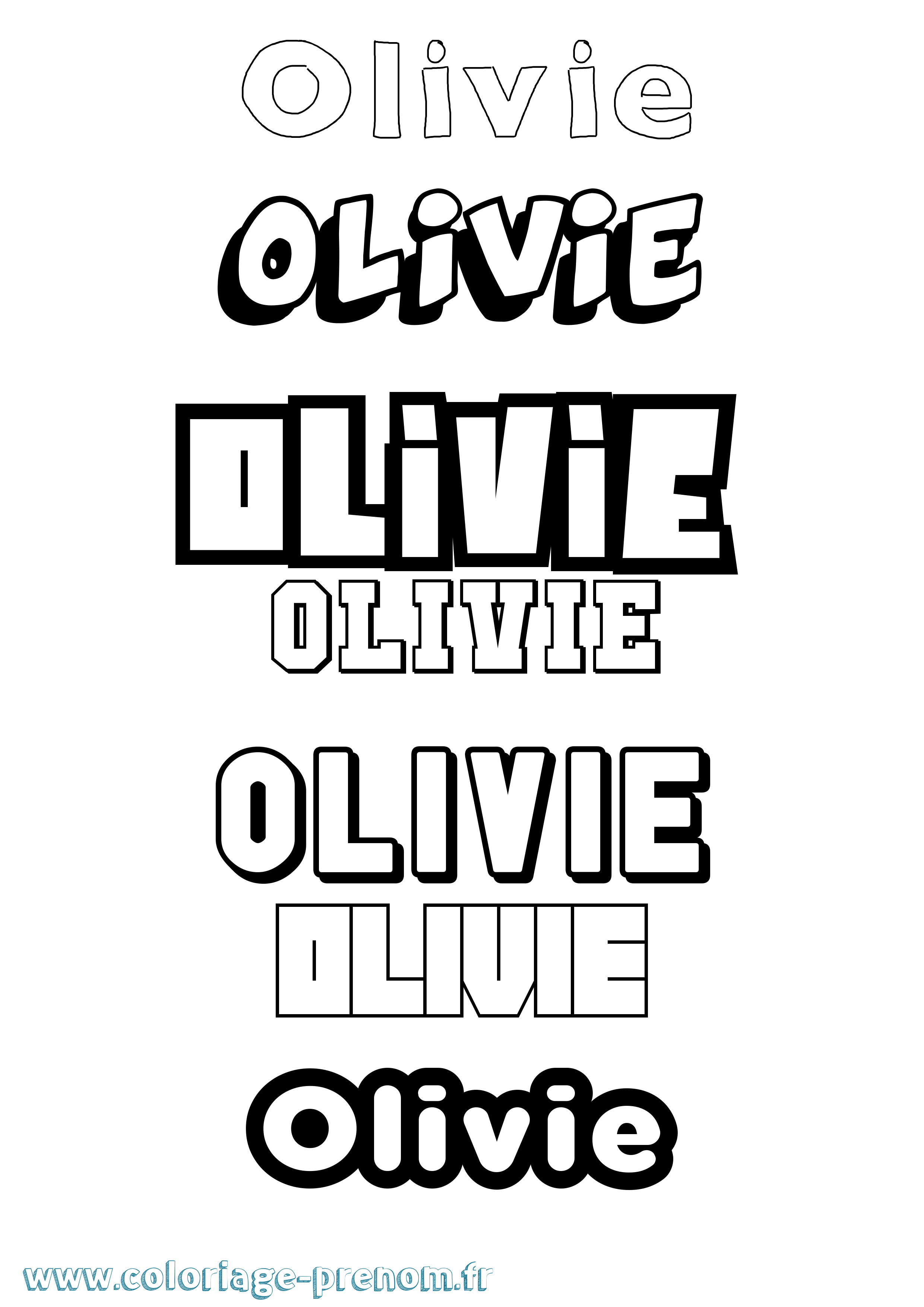 Coloriage prénom Olivie Simple
