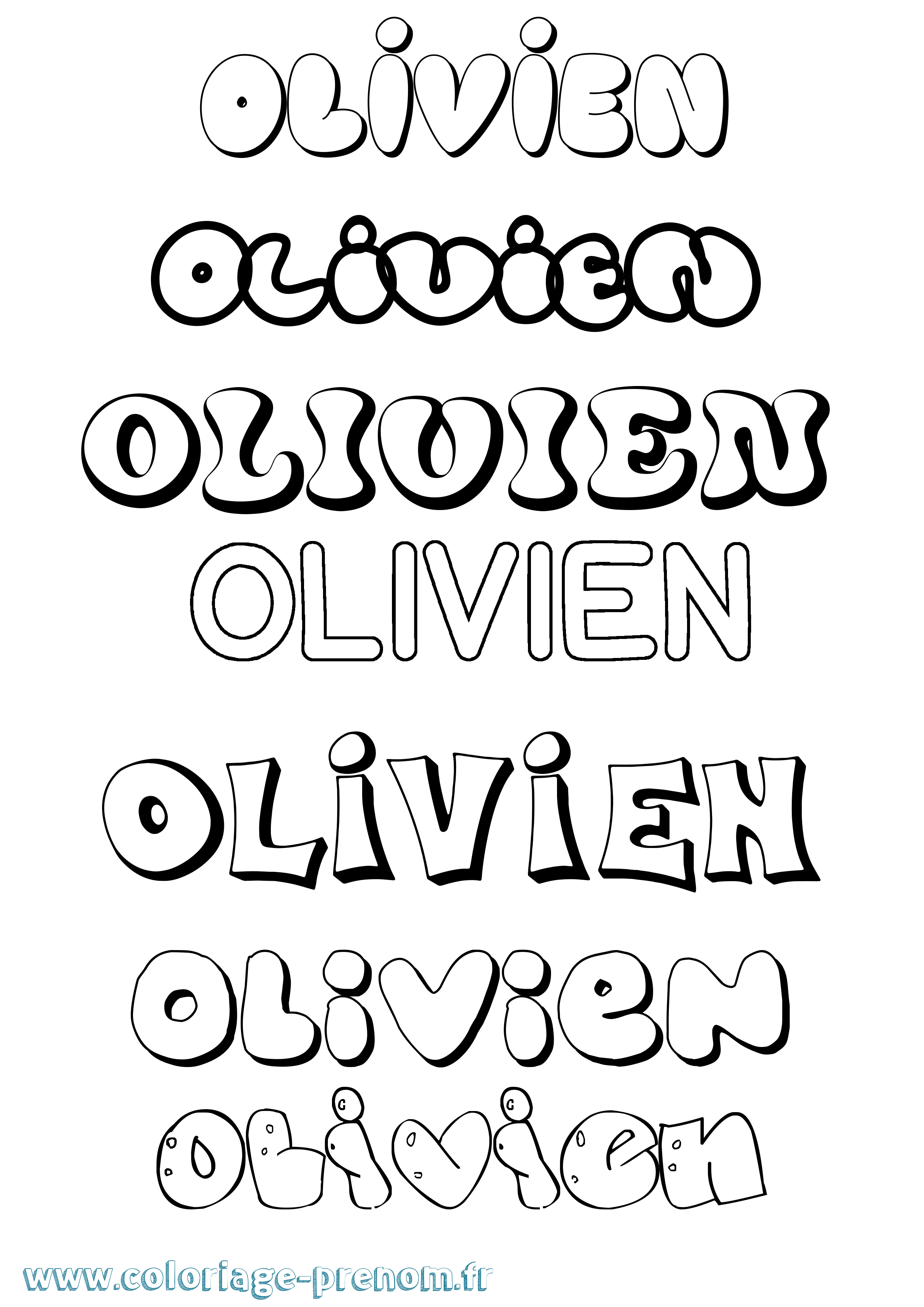 Coloriage Olivien Bubble Coloriage prénom Olivien Bubble