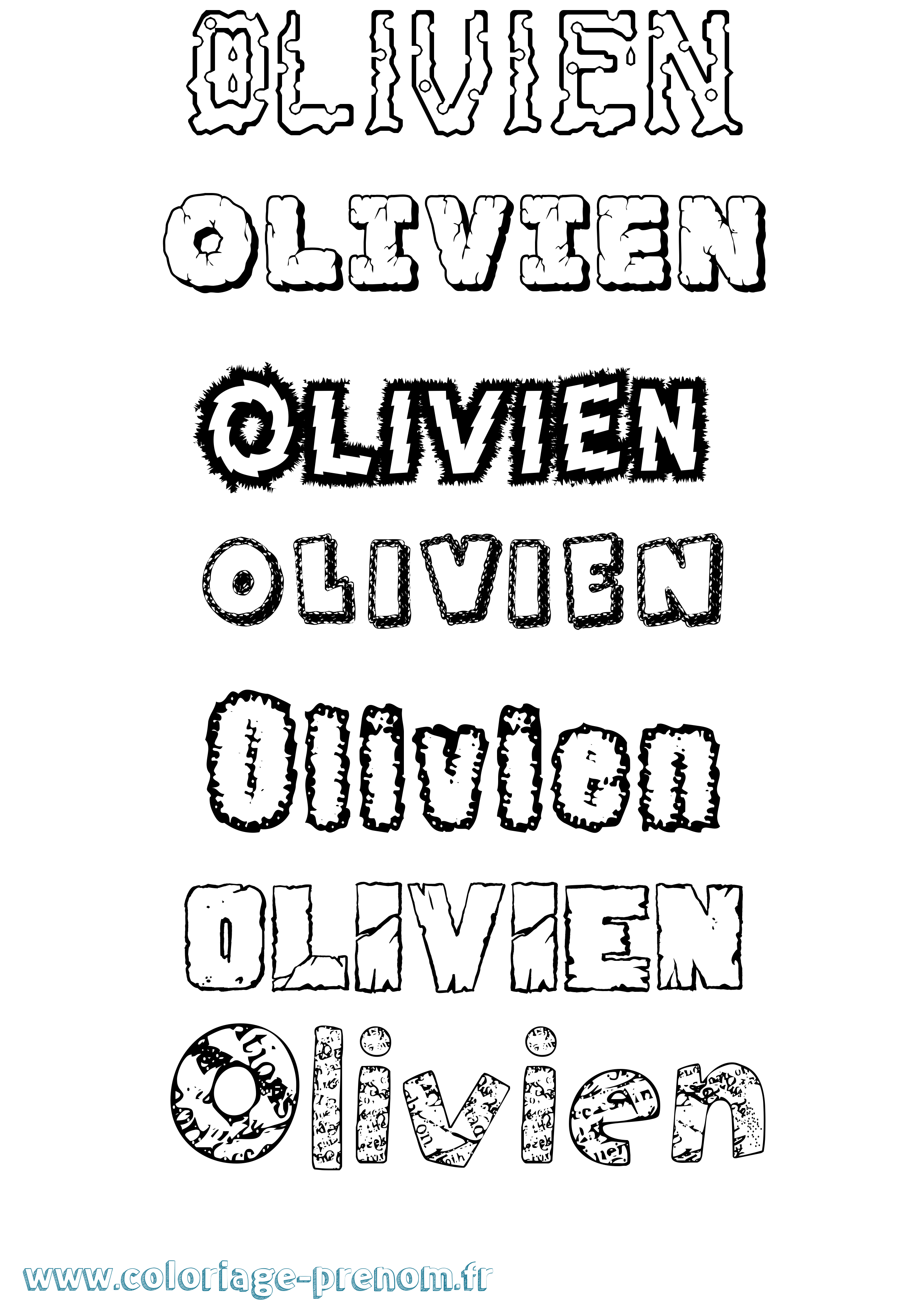 Coloriage Olivien Destructuré Coloriage prénom Olivien Destructuré
