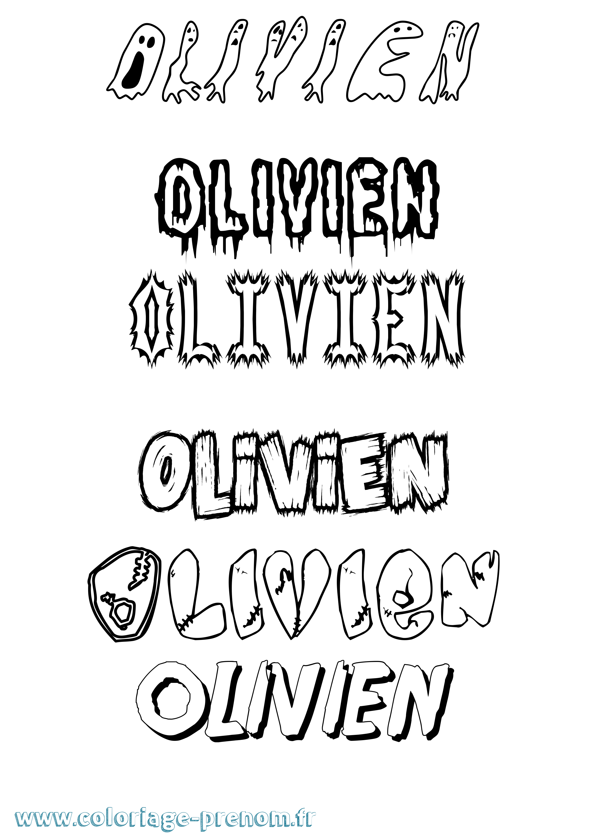 Coloriage Olivien Frisson Coloriage prénom Olivien Frisson