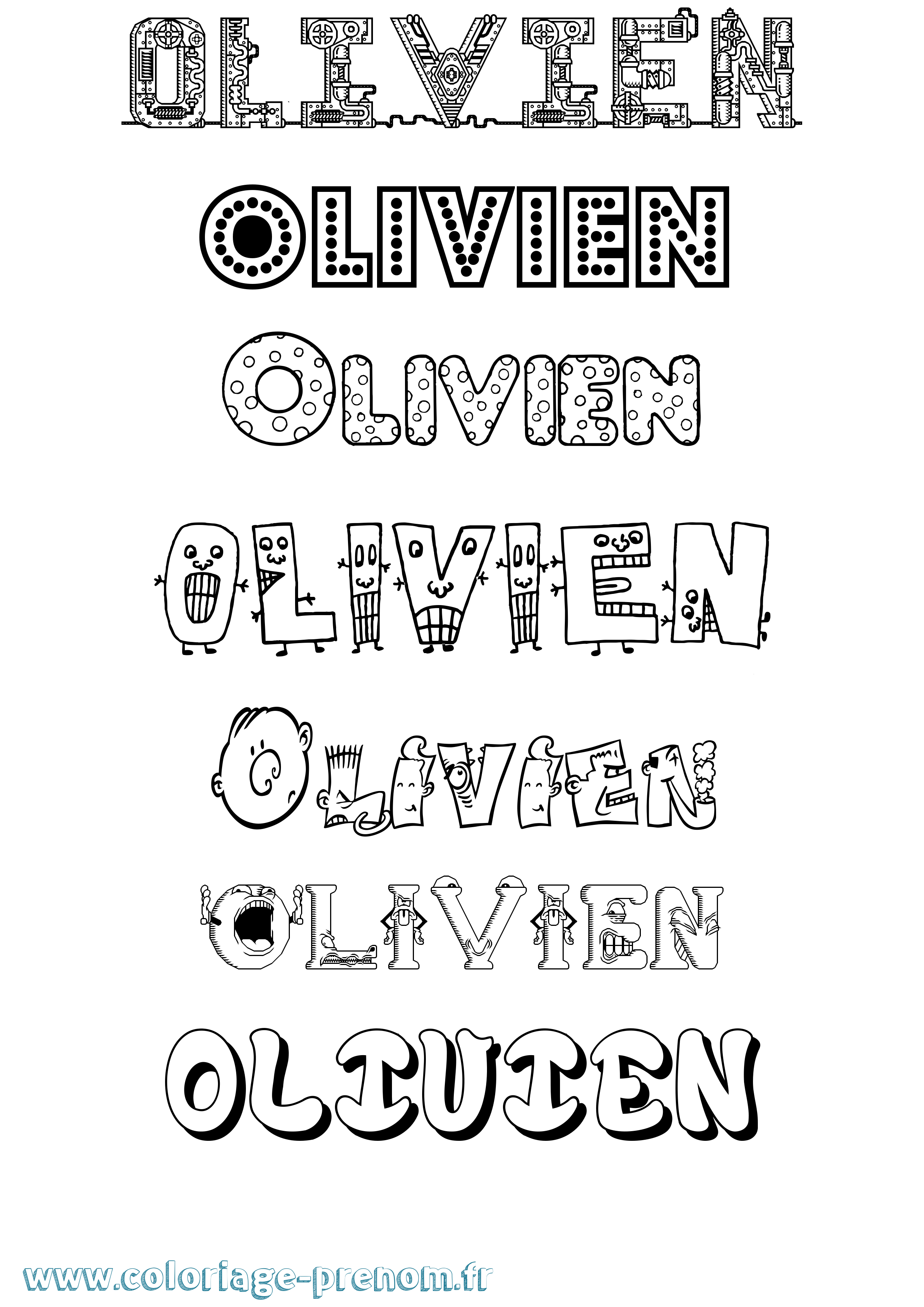 Coloriage Olivien Fun Coloriage prénom Olivien Fun