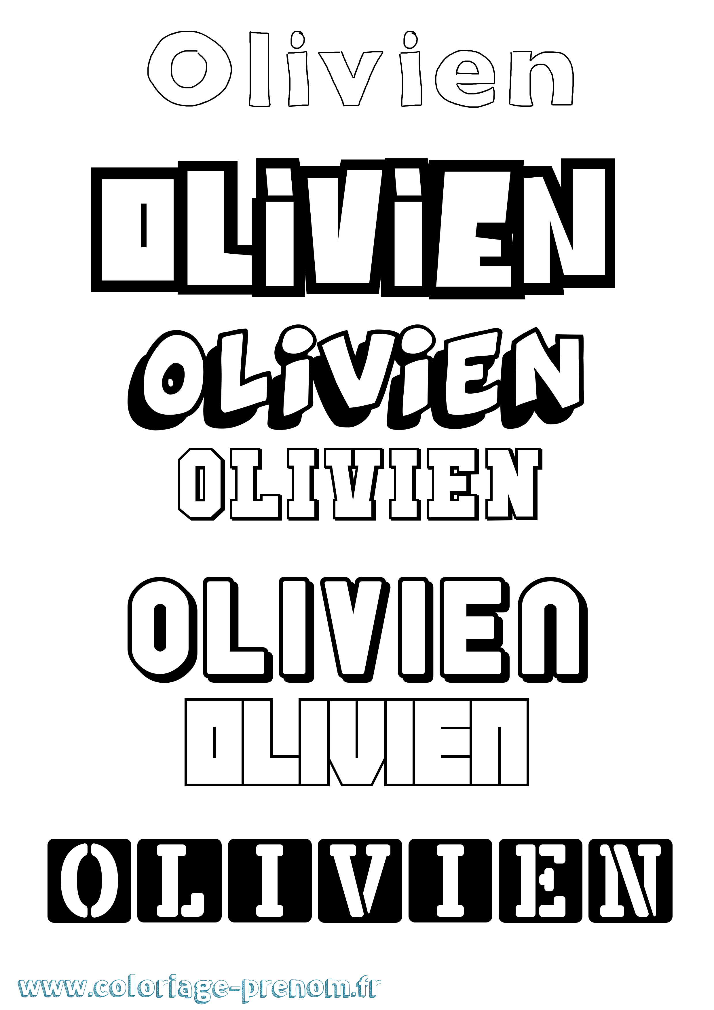Coloriage Olivien Simple Coloriage prénom Olivien Simple
