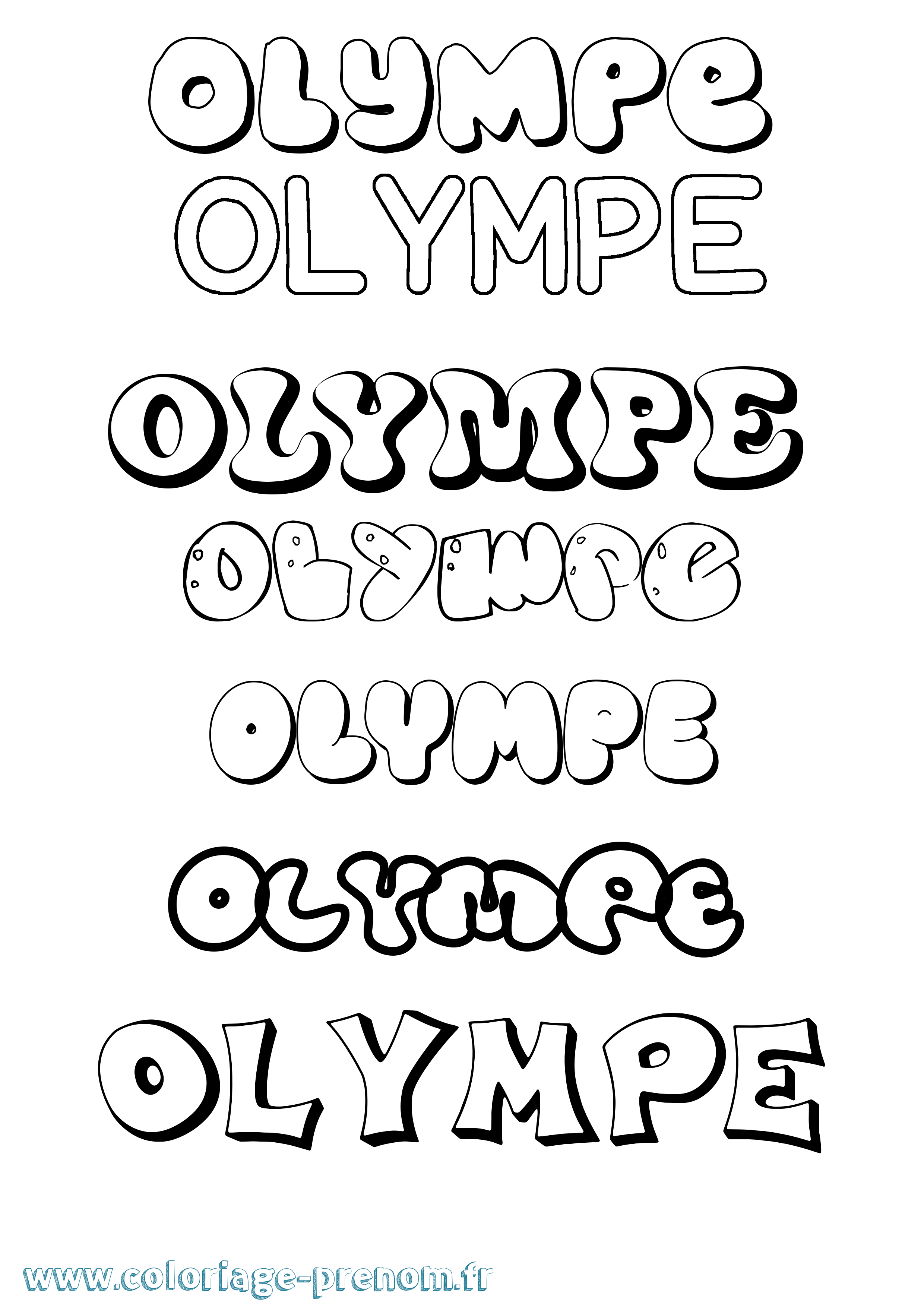 Coloriage Olympe Coloriage prénom Olympe