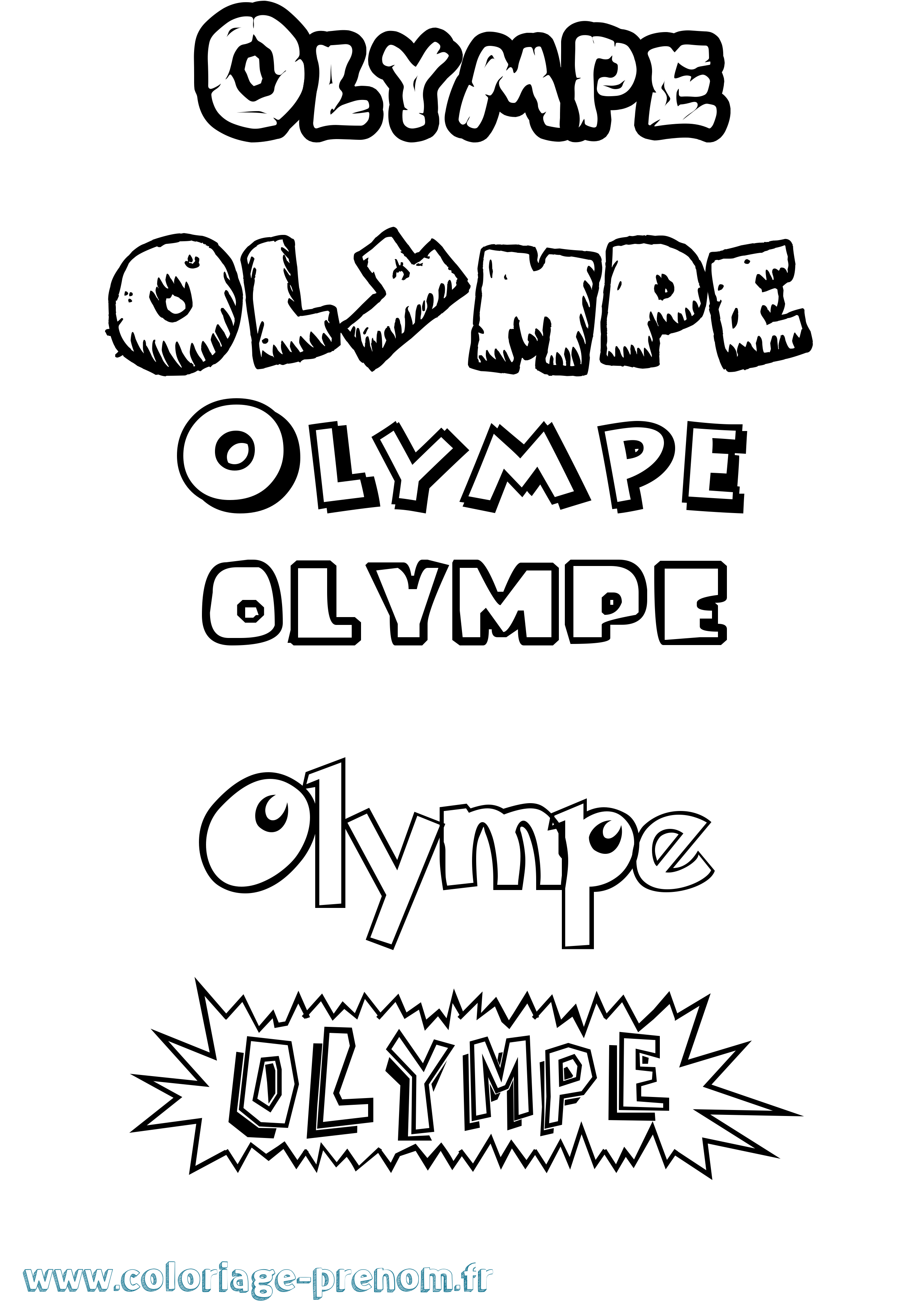 Coloriage Olympe Coloriage prénom Olympe