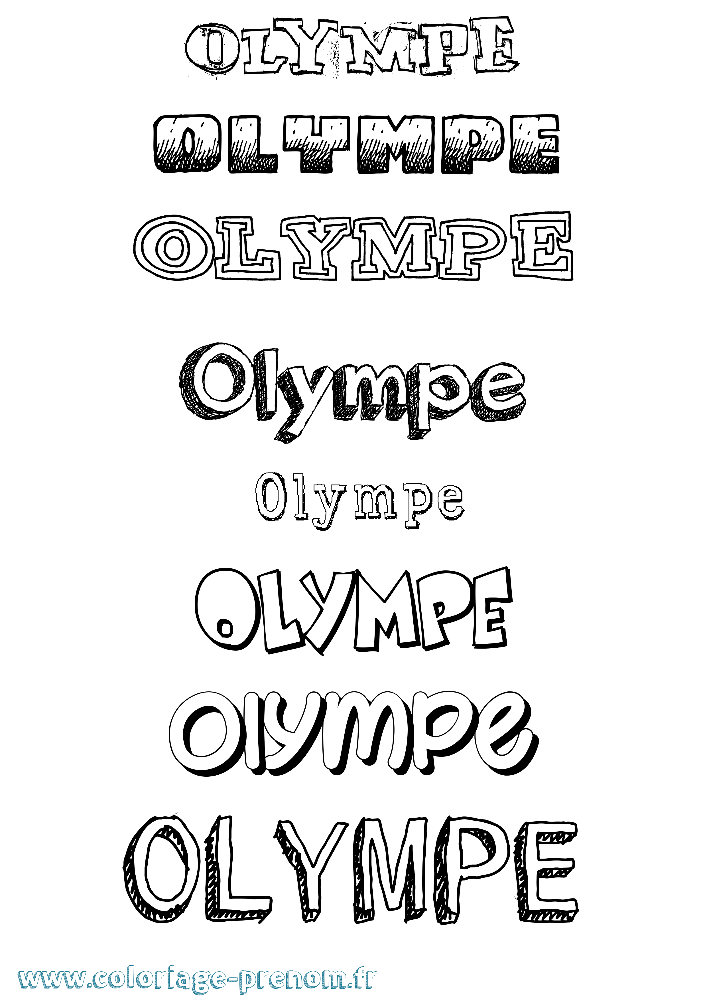 Coloriage Olympe Coloriage prénom Olympe