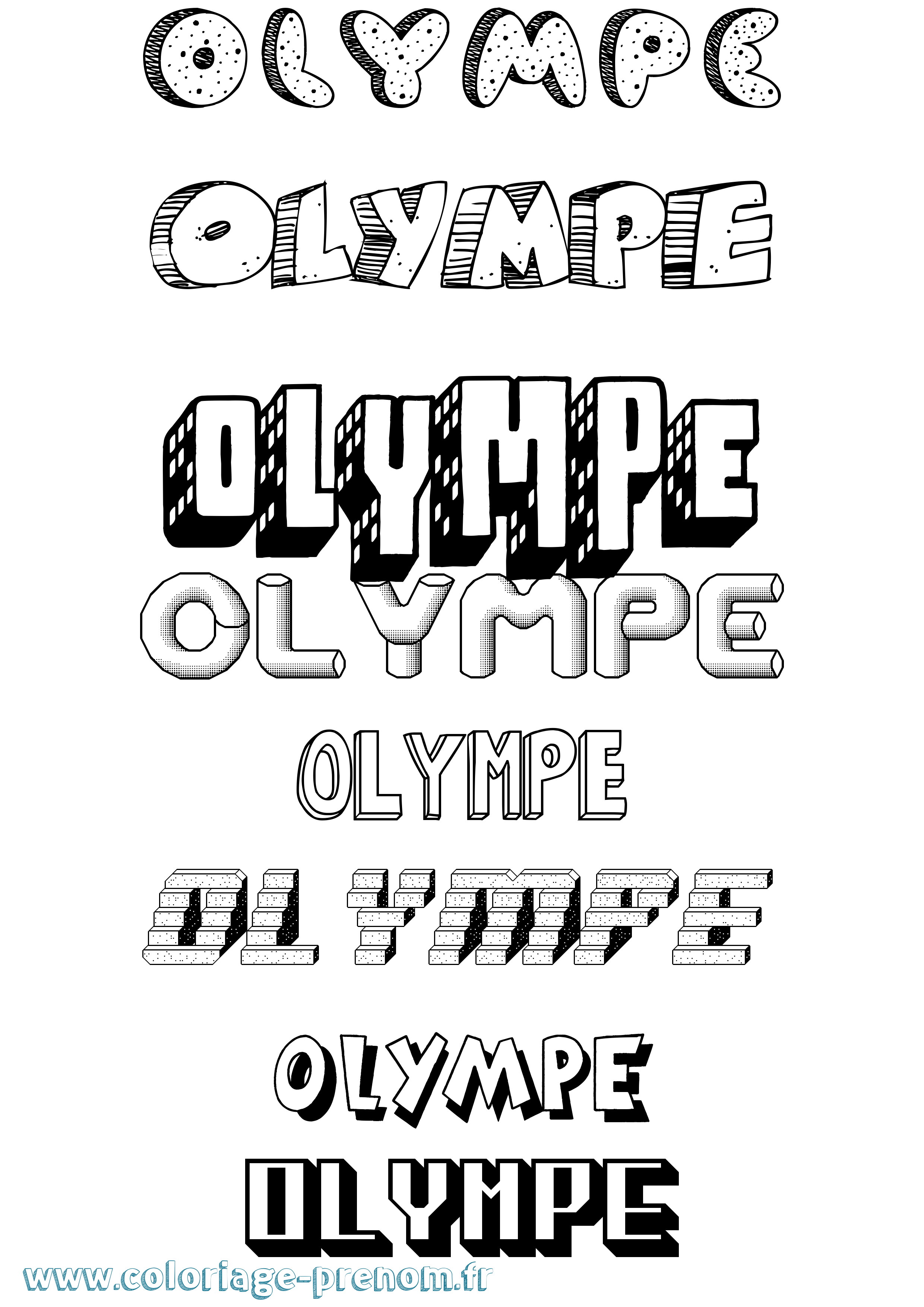 Coloriage Olympe Coloriage prénom Olympe
