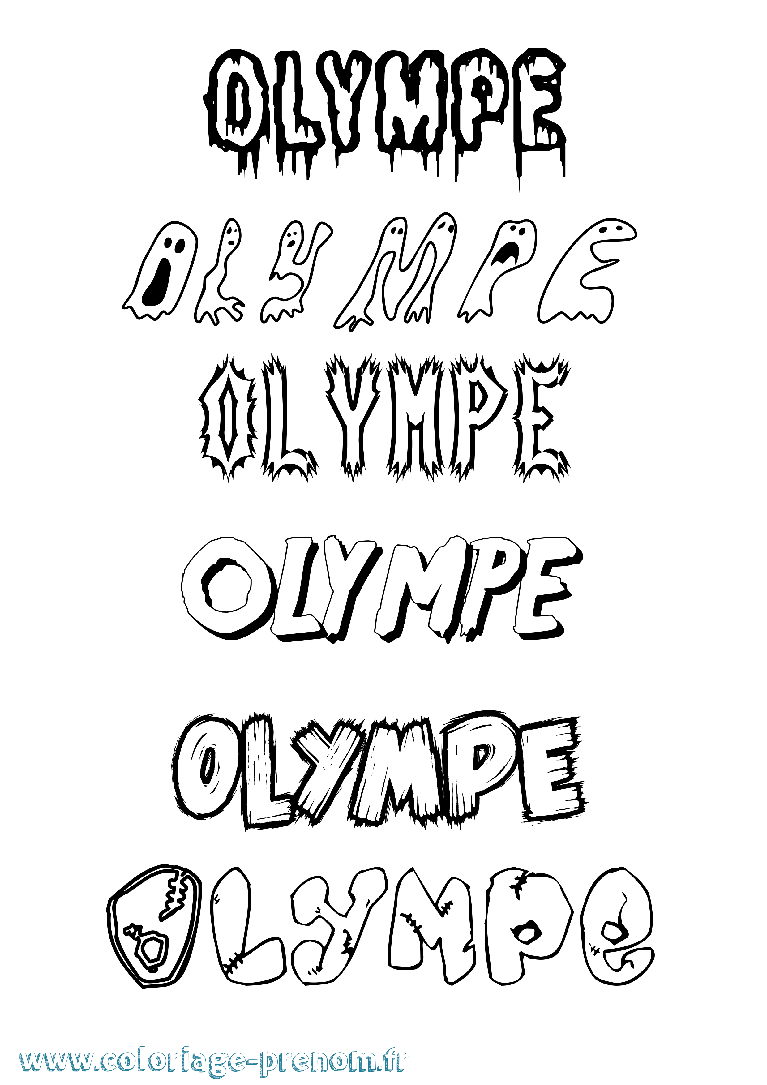 Coloriage Olympe Coloriage prénom Olympe