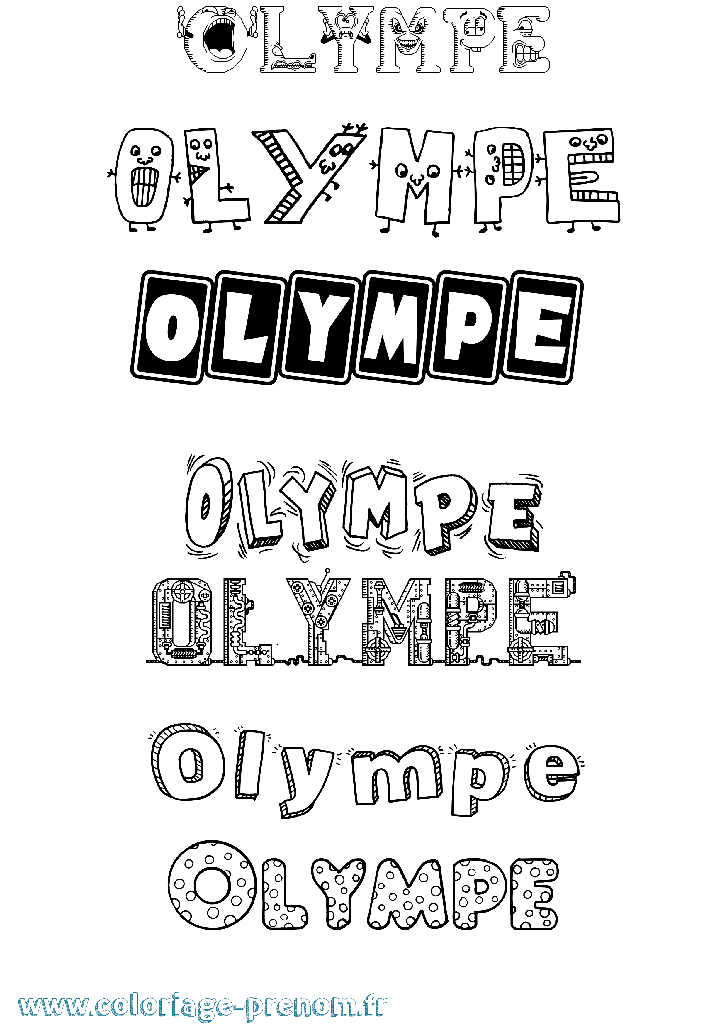 Coloriage Olympe Coloriage prénom Olympe