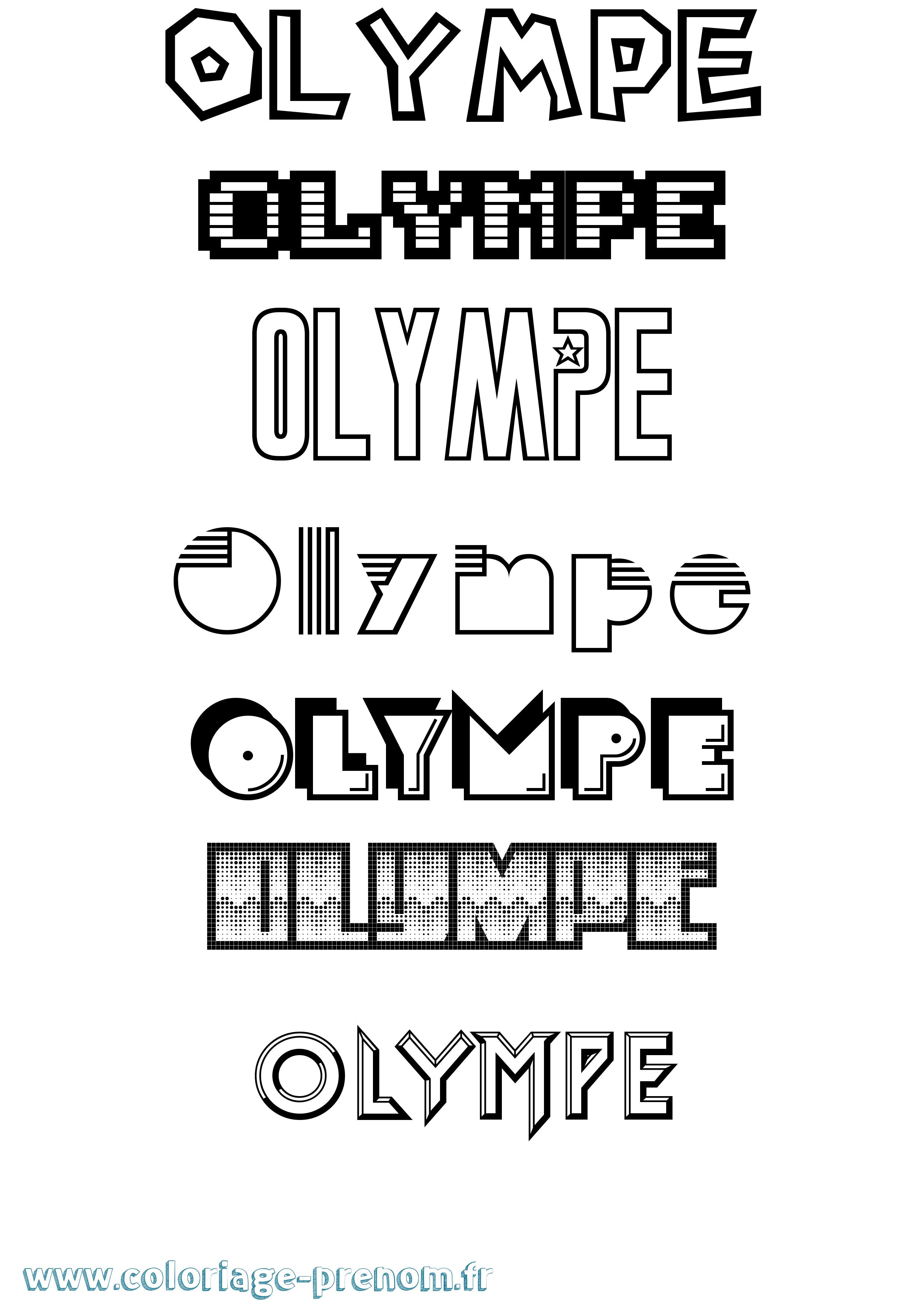 Coloriage Olympe Coloriage prénom Olympe