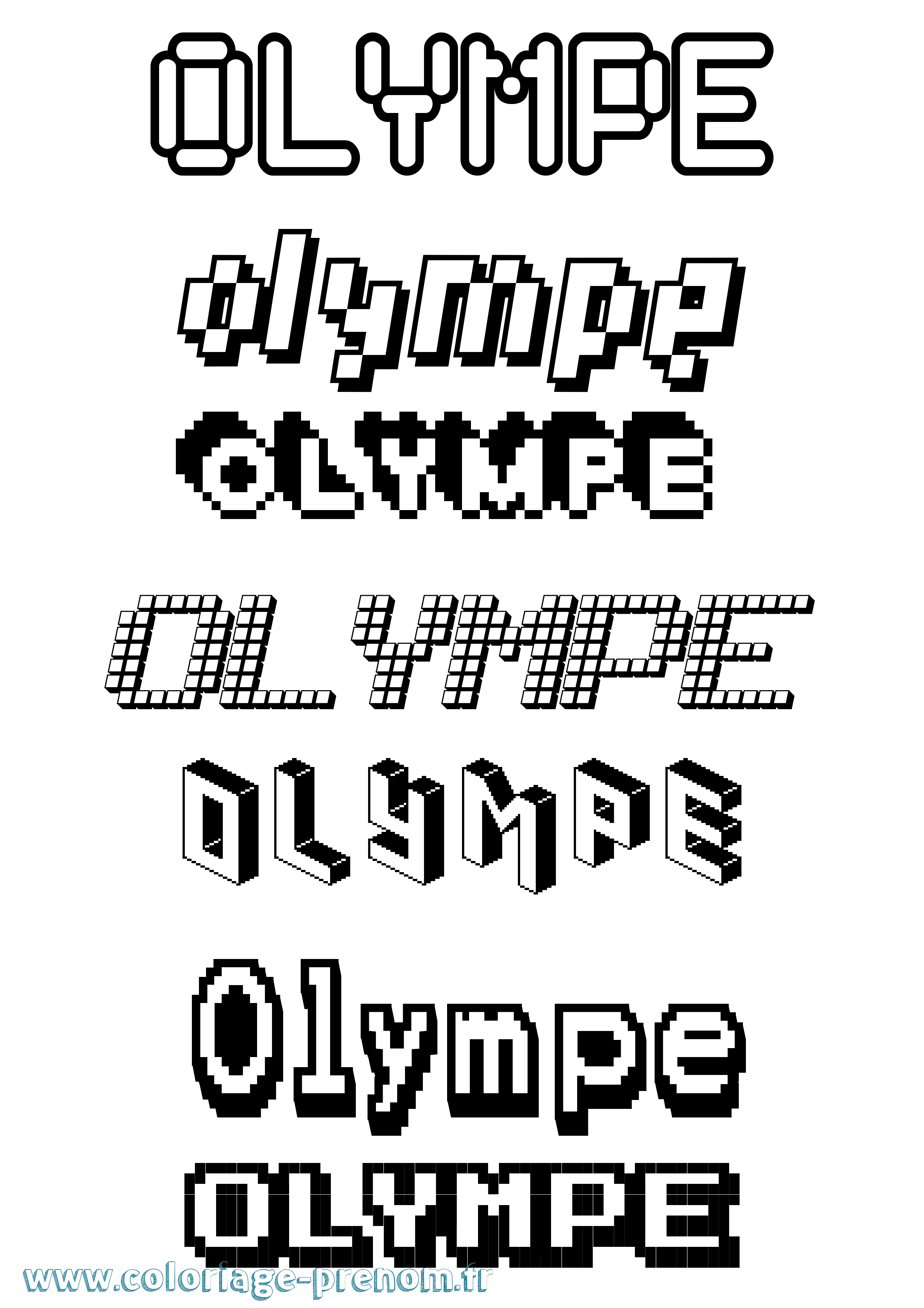 Coloriage Olympe Coloriage prénom Olympe