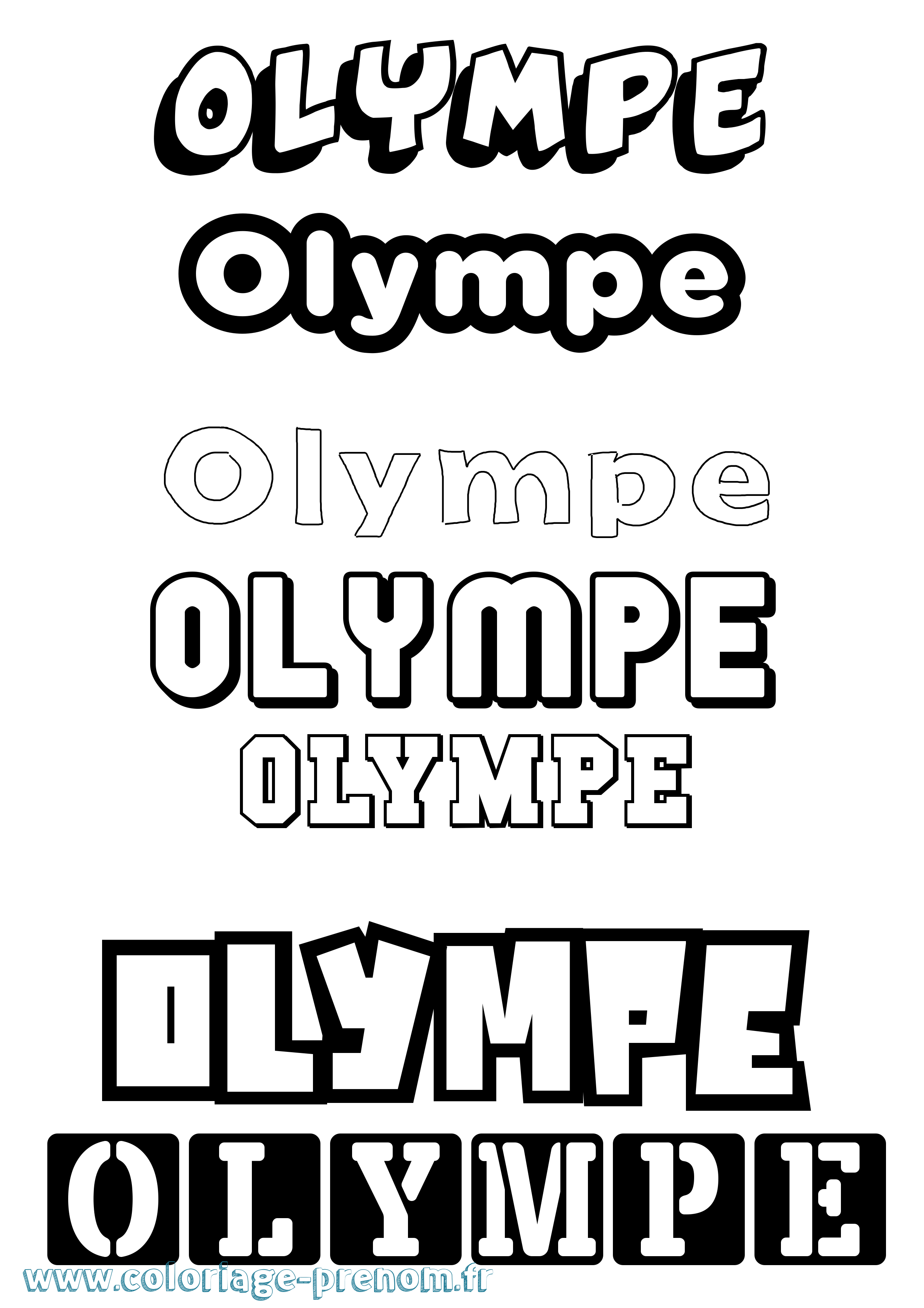 Coloriage Olympe Coloriage prénom Olympe