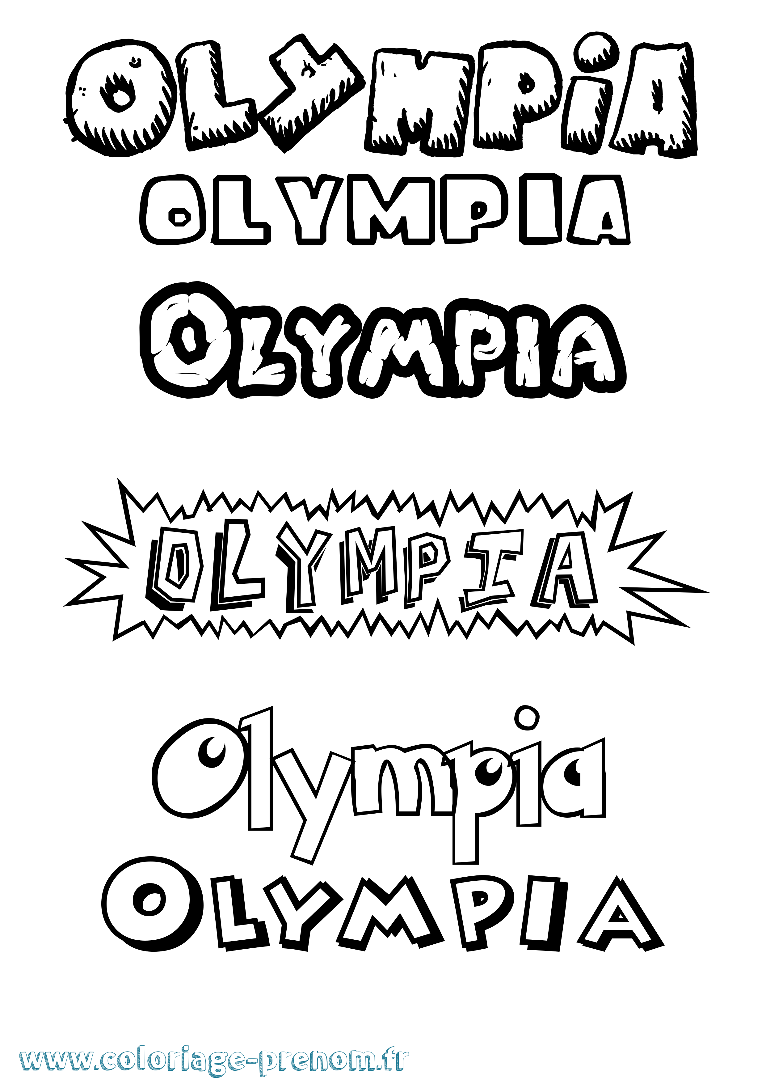 Coloriage Olympia Coloriage prénom Olympia