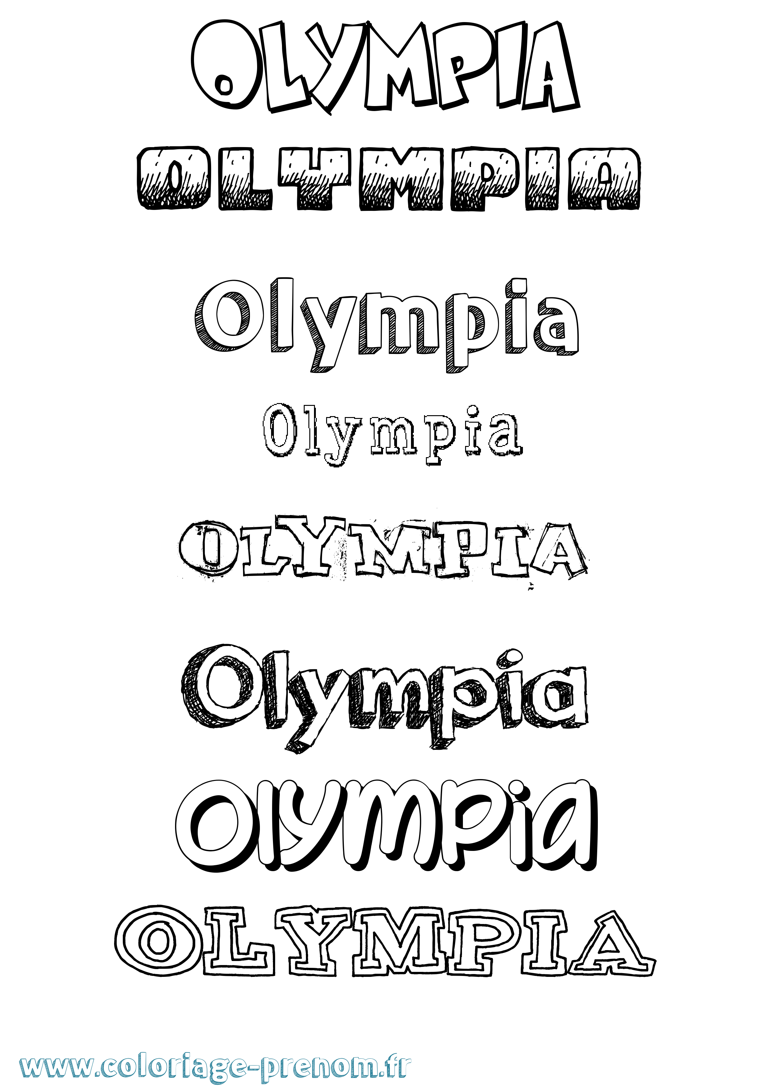 Coloriage Olympia Coloriage prénom Olympia