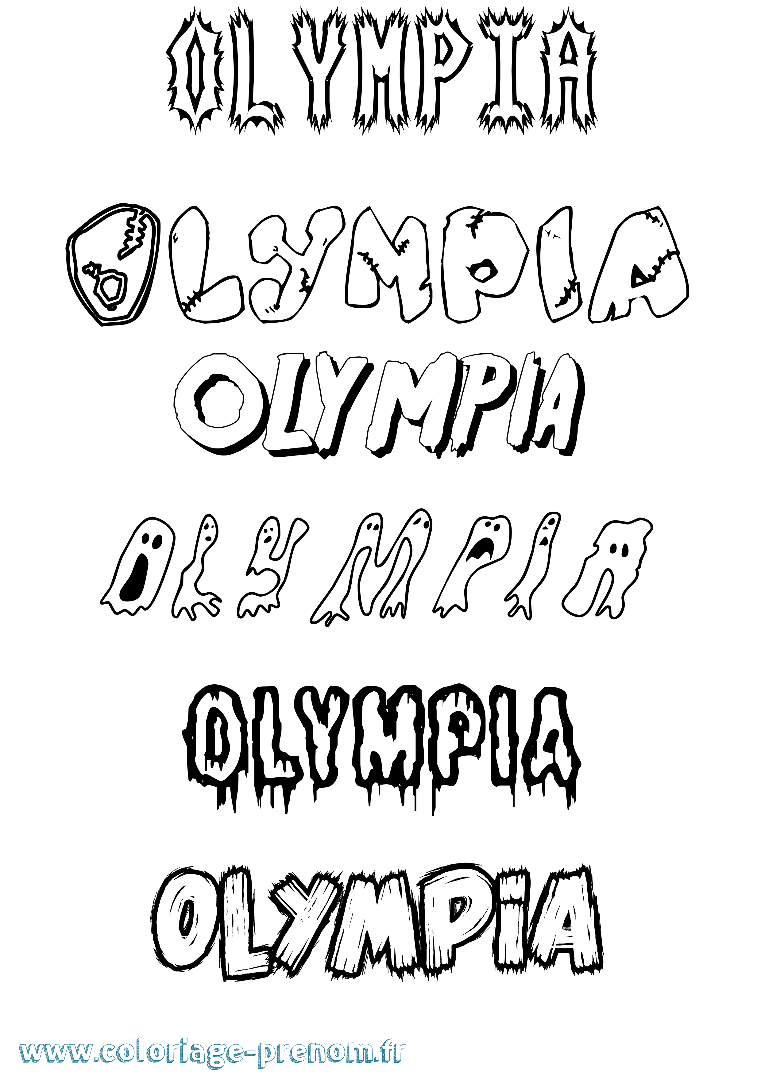 Coloriage prénom Olympia Frisson