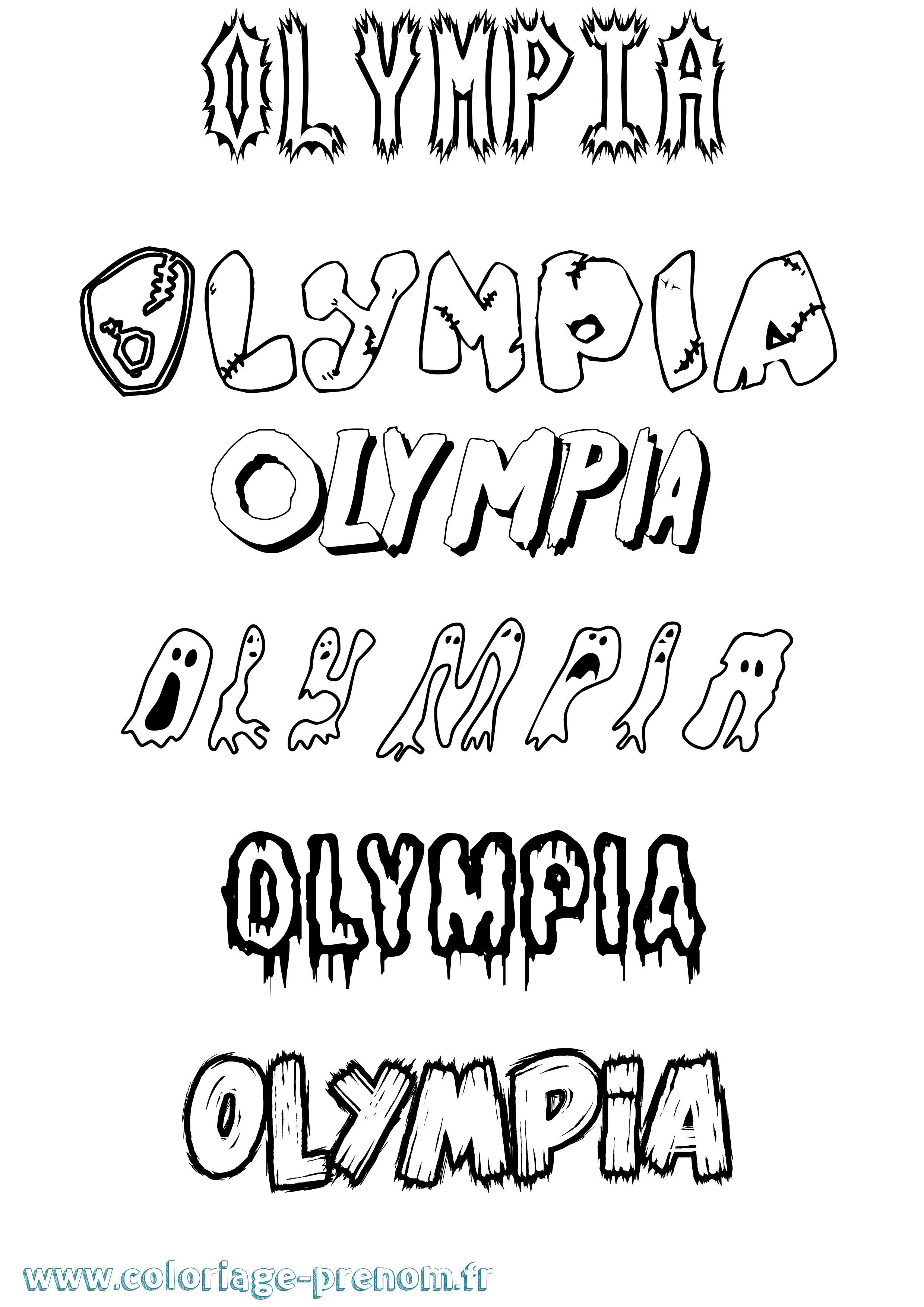 Coloriage Olympia Coloriage prénom Olympia