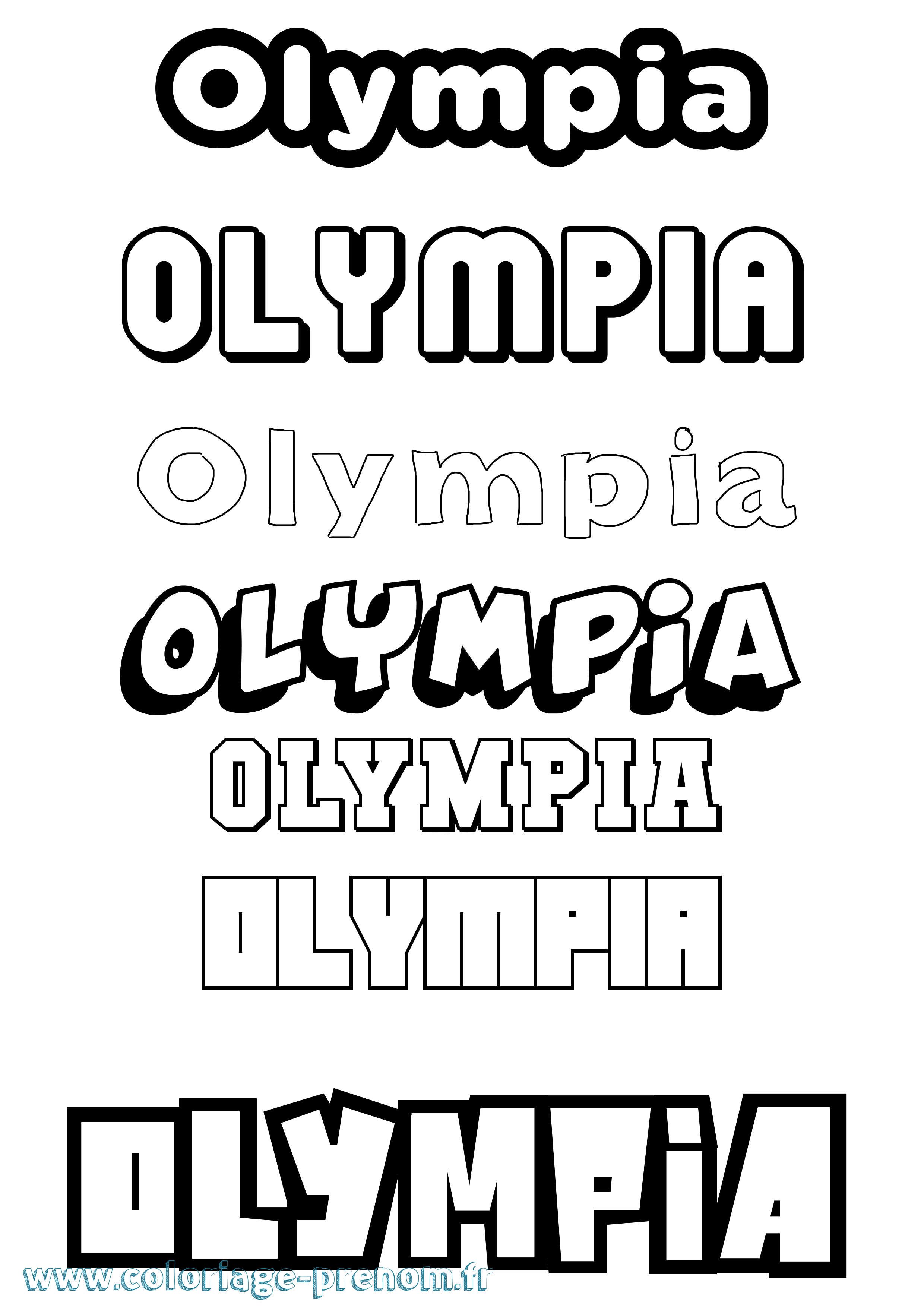 Coloriage Olympia Coloriage prénom Olympia
