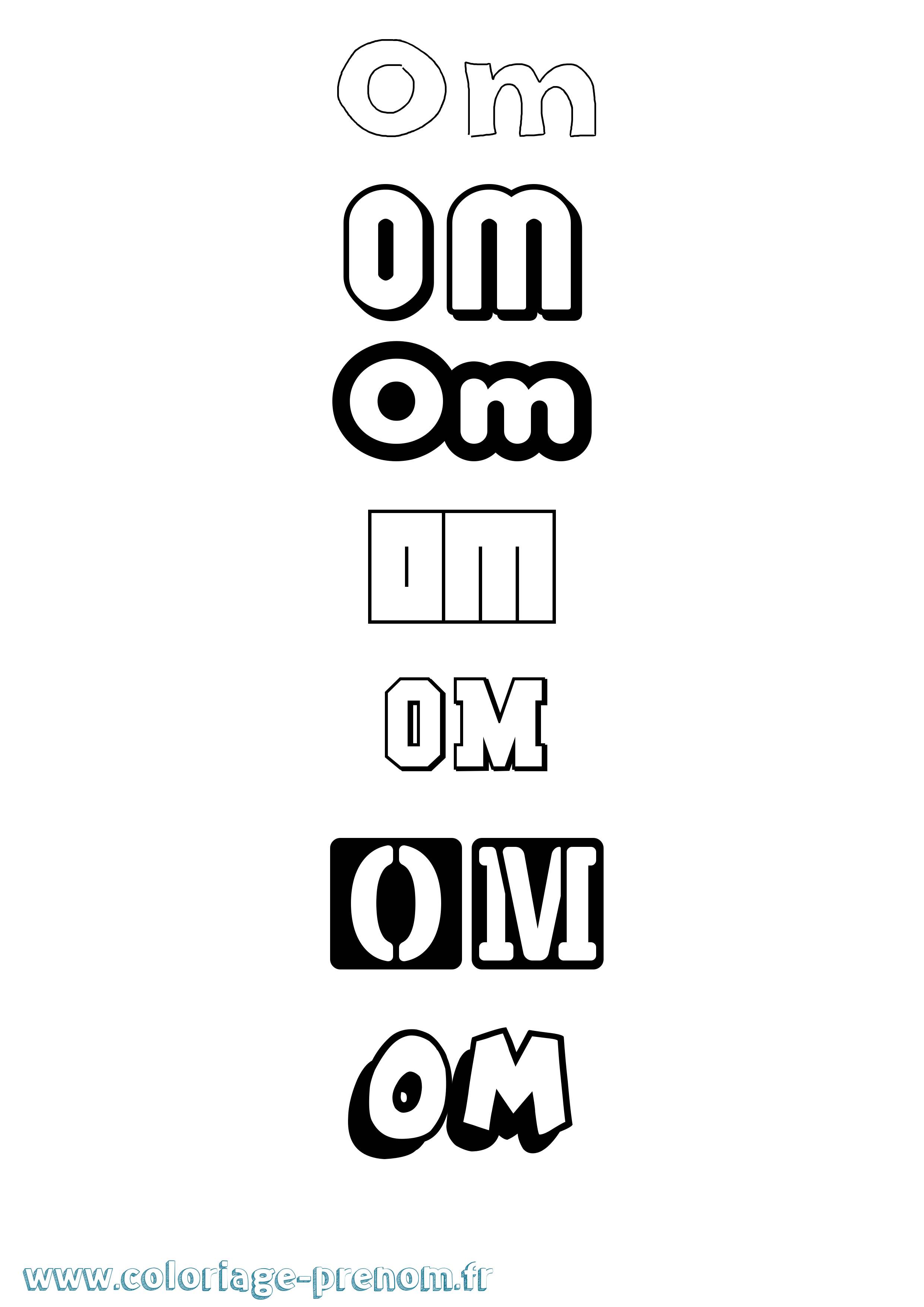 Coloriage prénom Om Simple