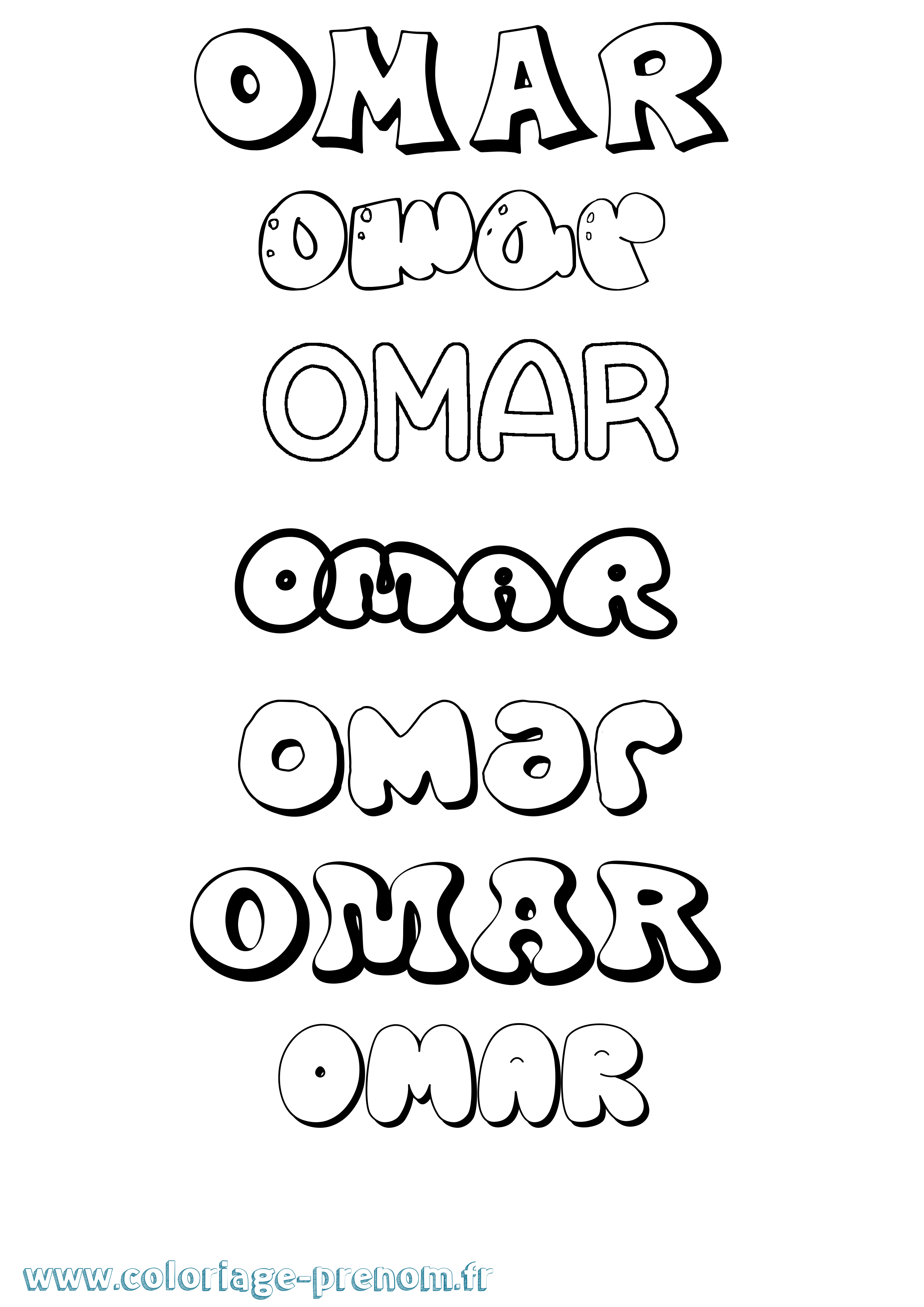 Coloriage Omar Bubble Coloriage prénom Omar Bubble