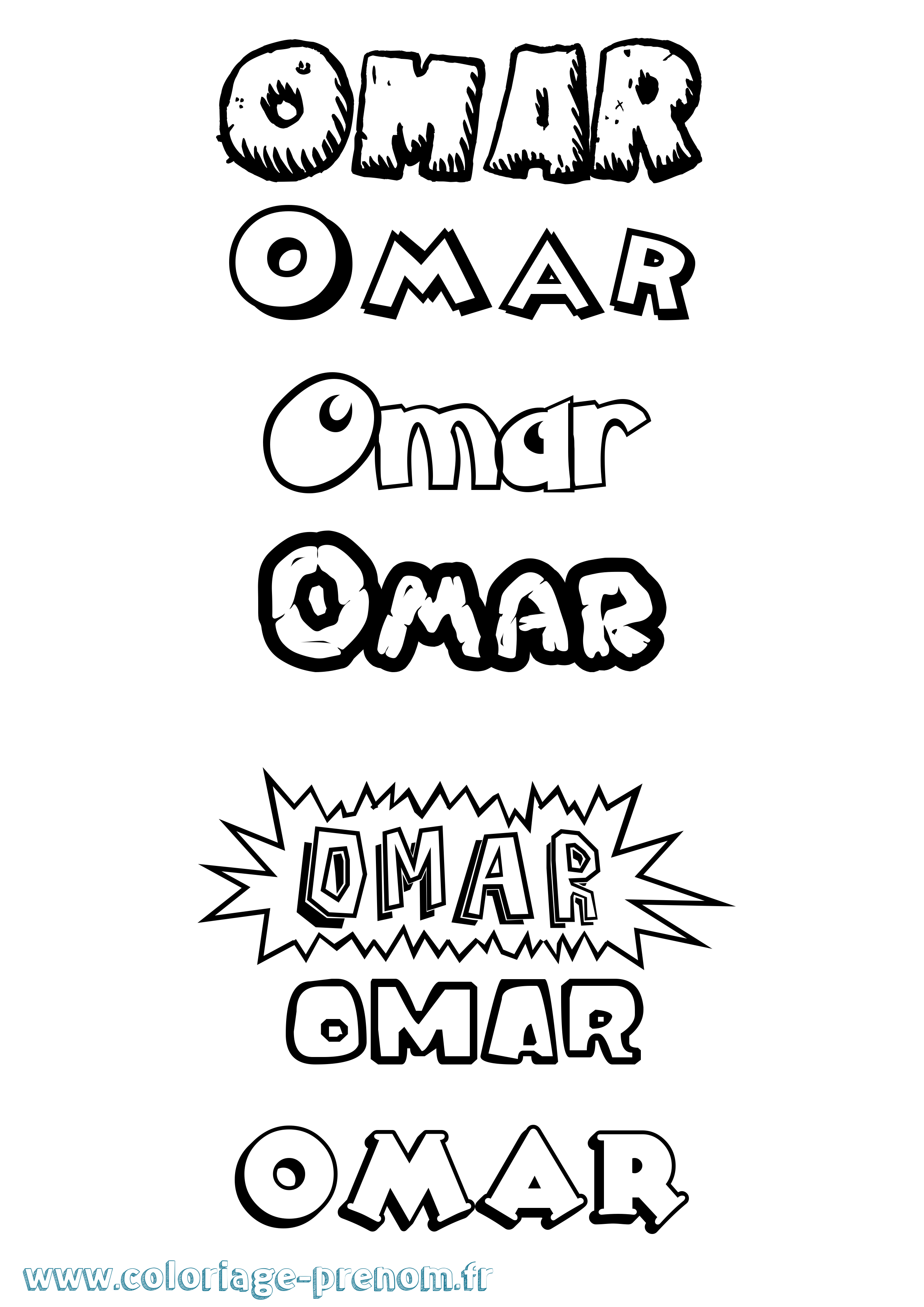 Coloriage prénom Omar Dessin Animé