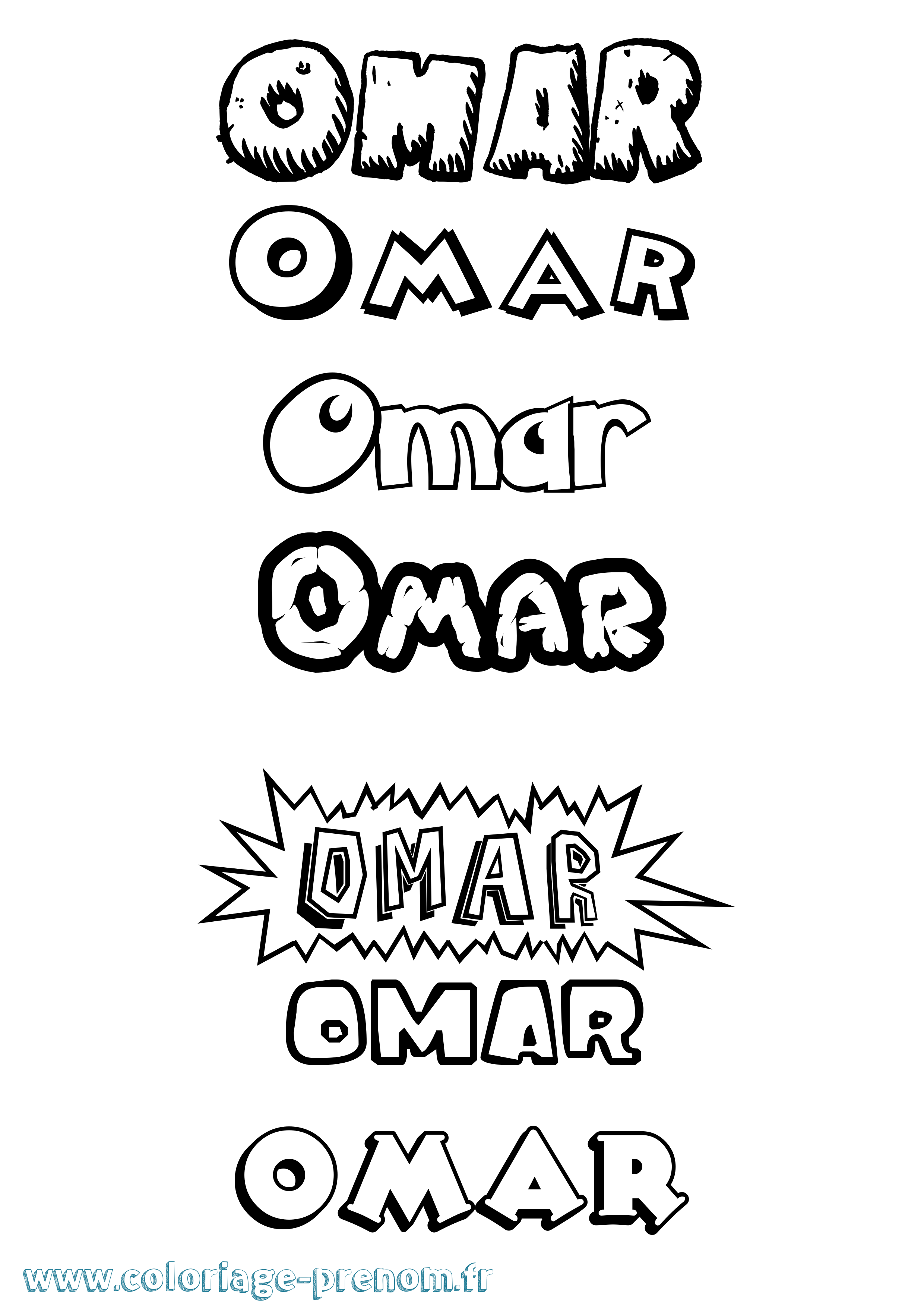 Coloriage Omar Dessin Animé Coloriage prénom Omar Dessin Animé