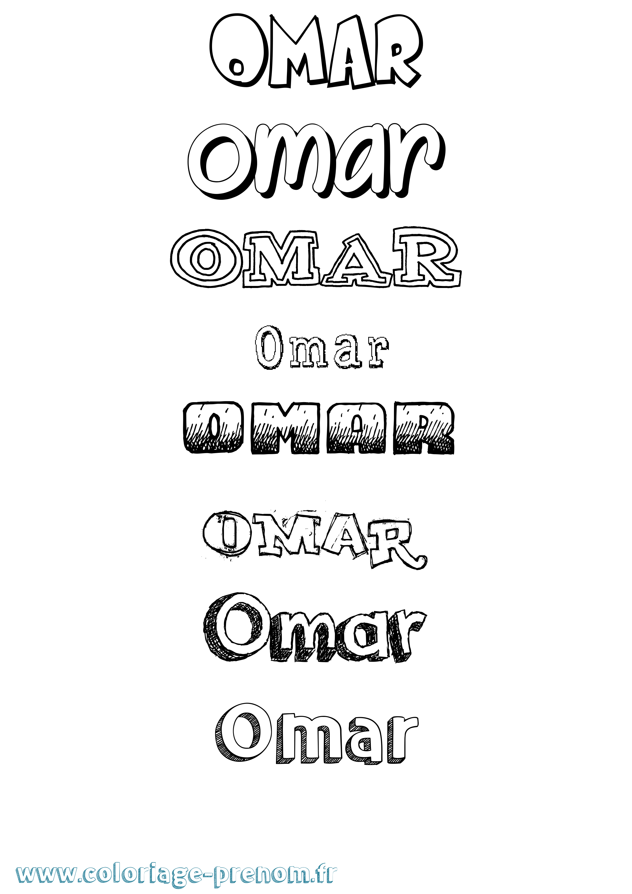 Coloriage prénom Omar Dessiné