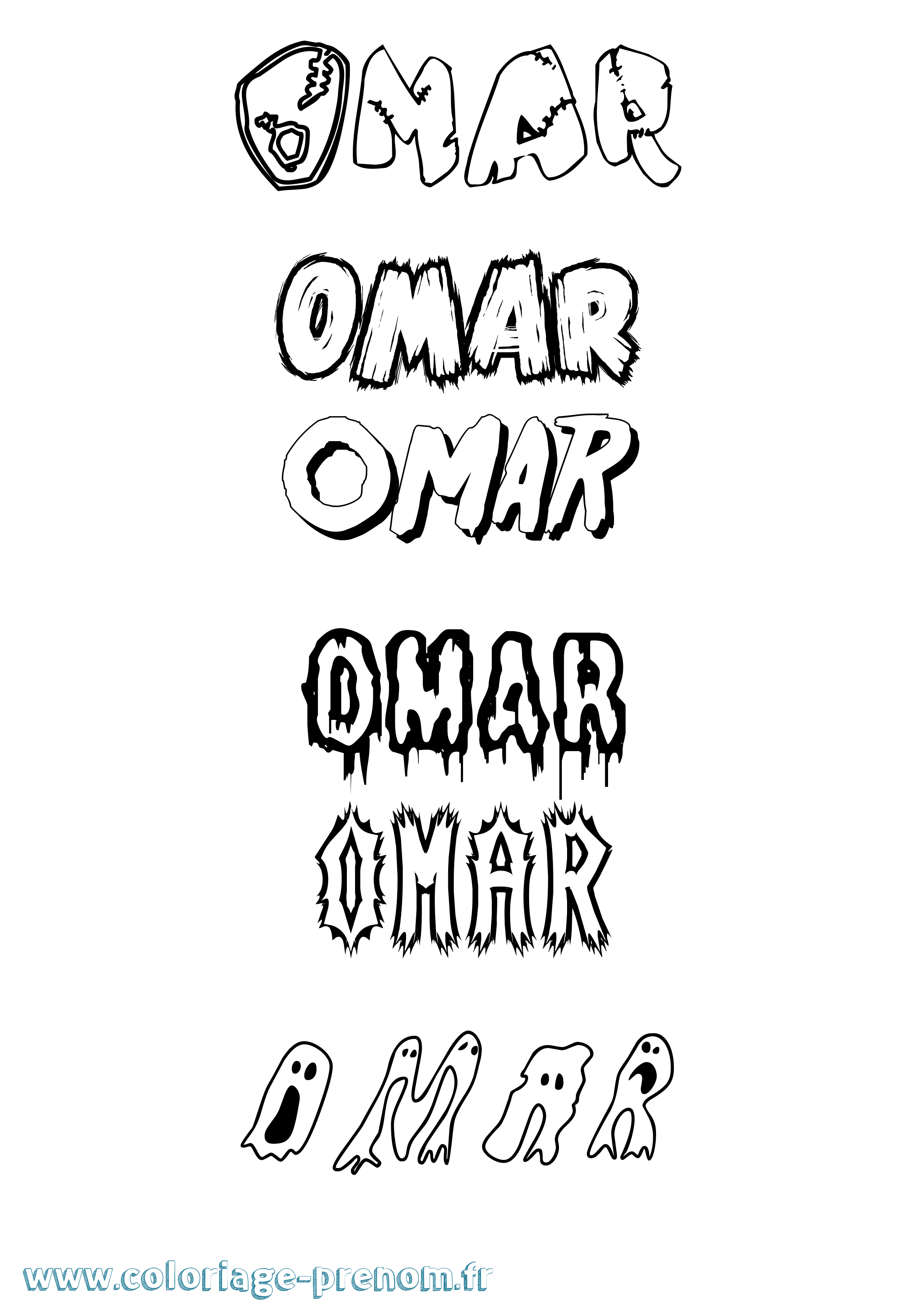 Coloriage prénom Omar Frisson