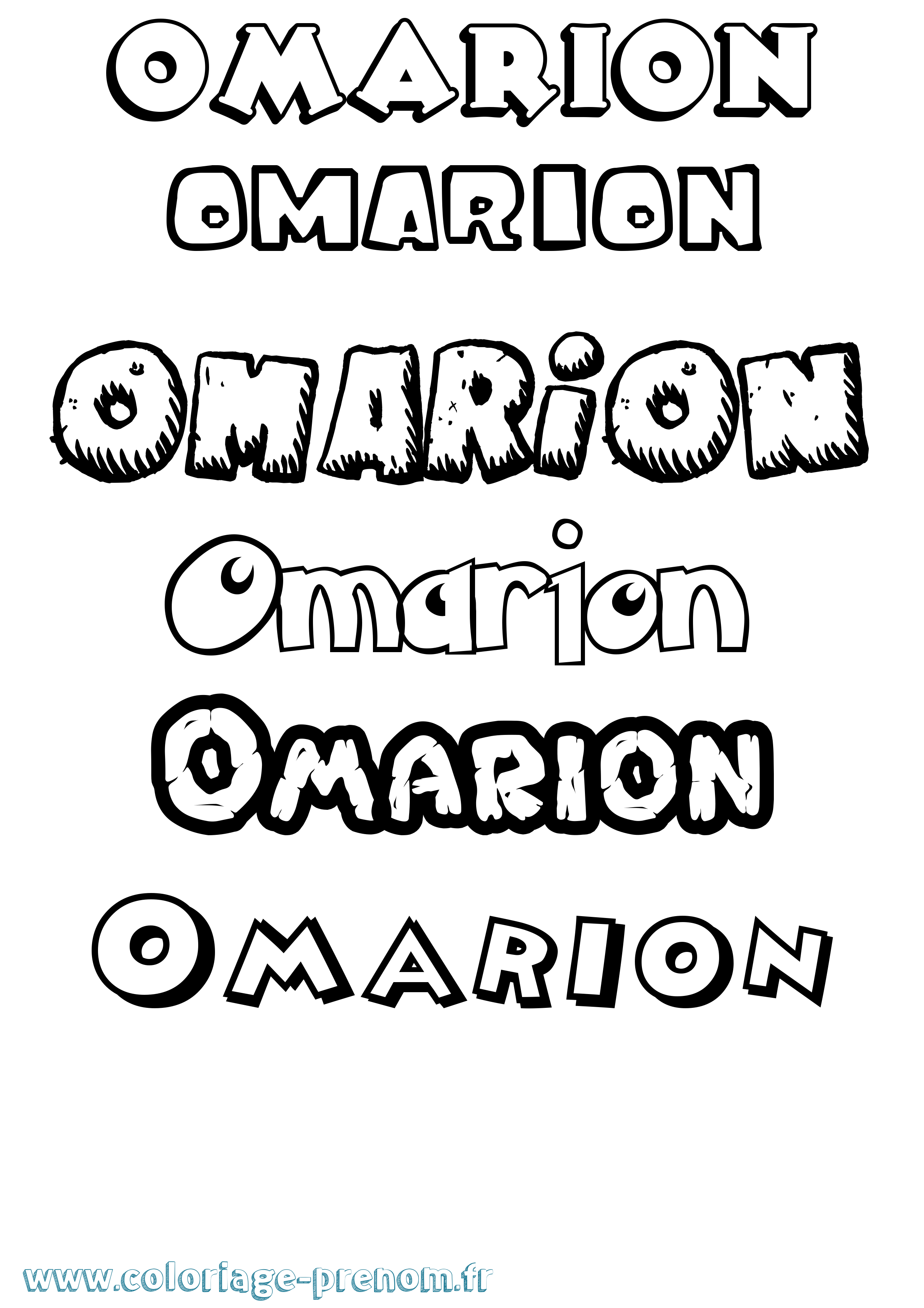 Coloriage prénom Omarion Dessin Animé