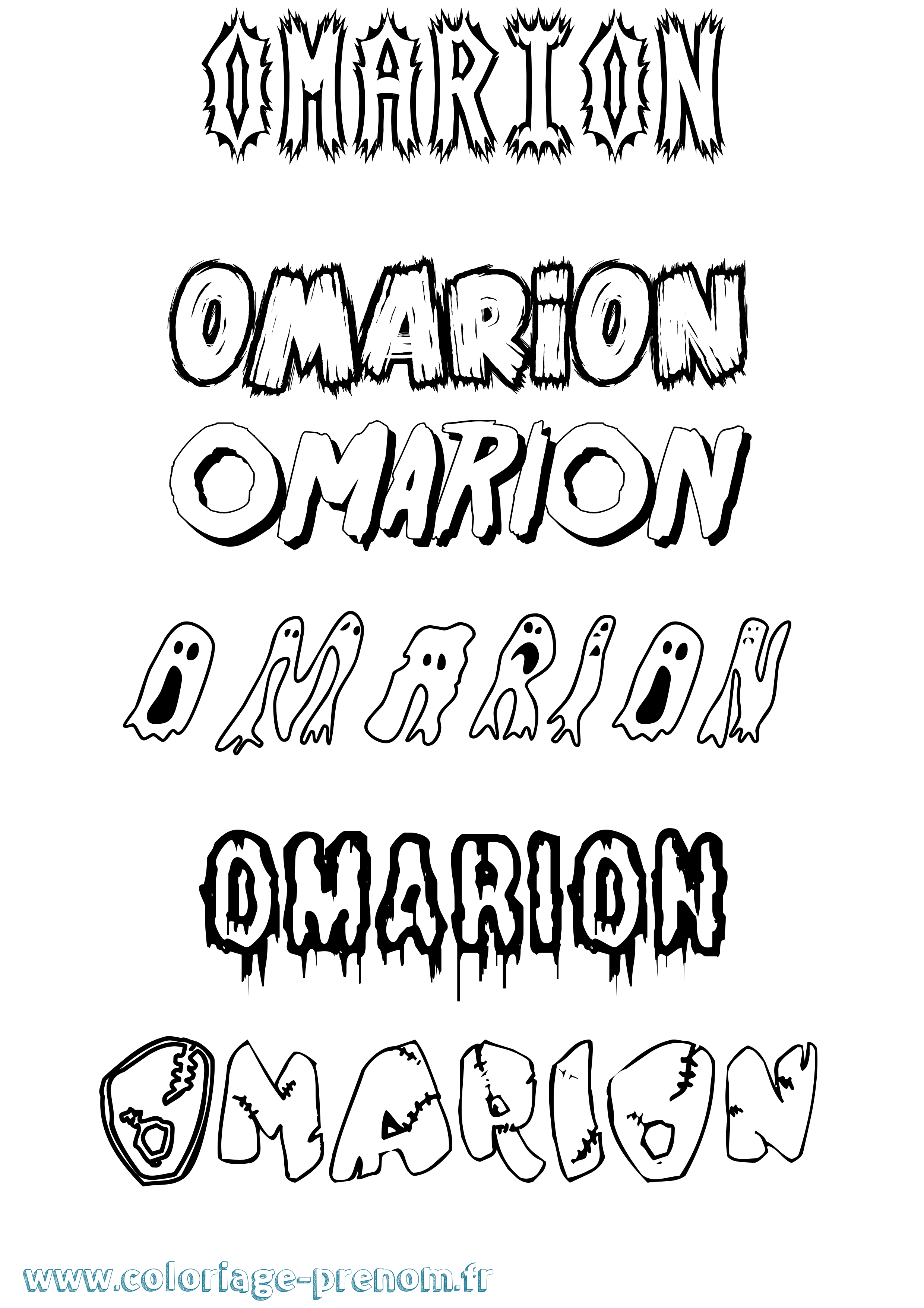 Coloriage prénom Omarion Frisson