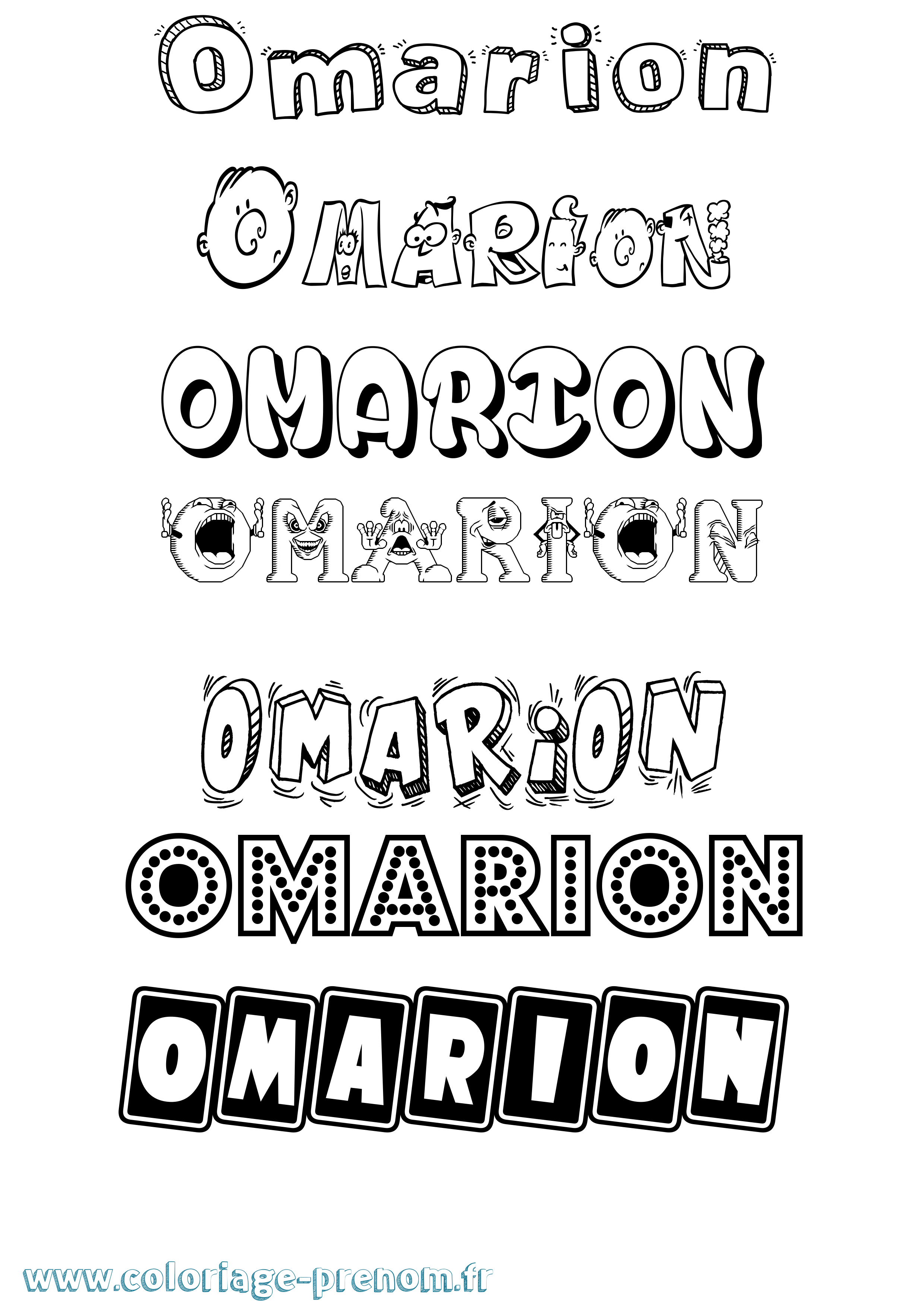 Coloriage prénom Omarion Fun