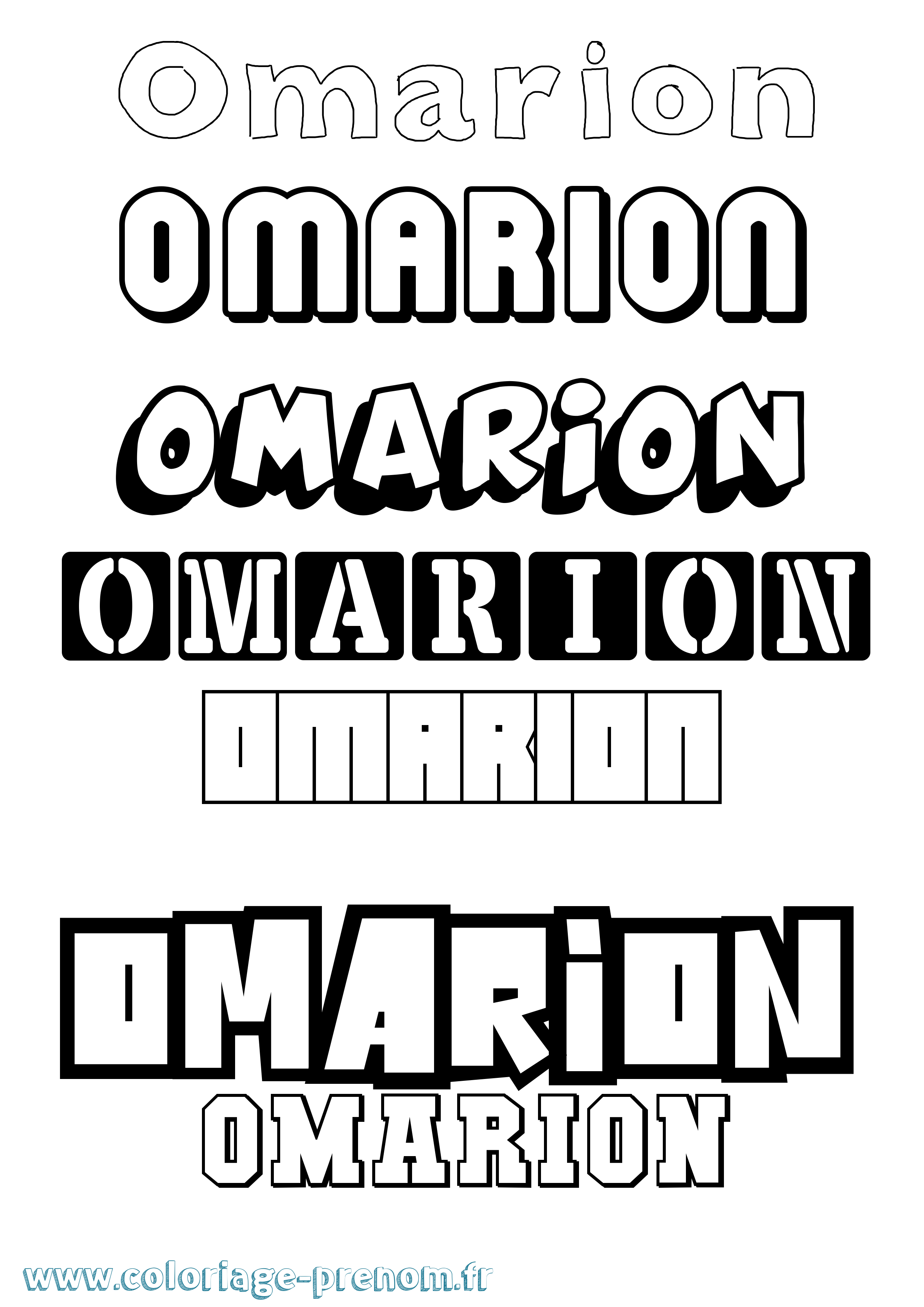 Coloriage prénom Omarion Simple