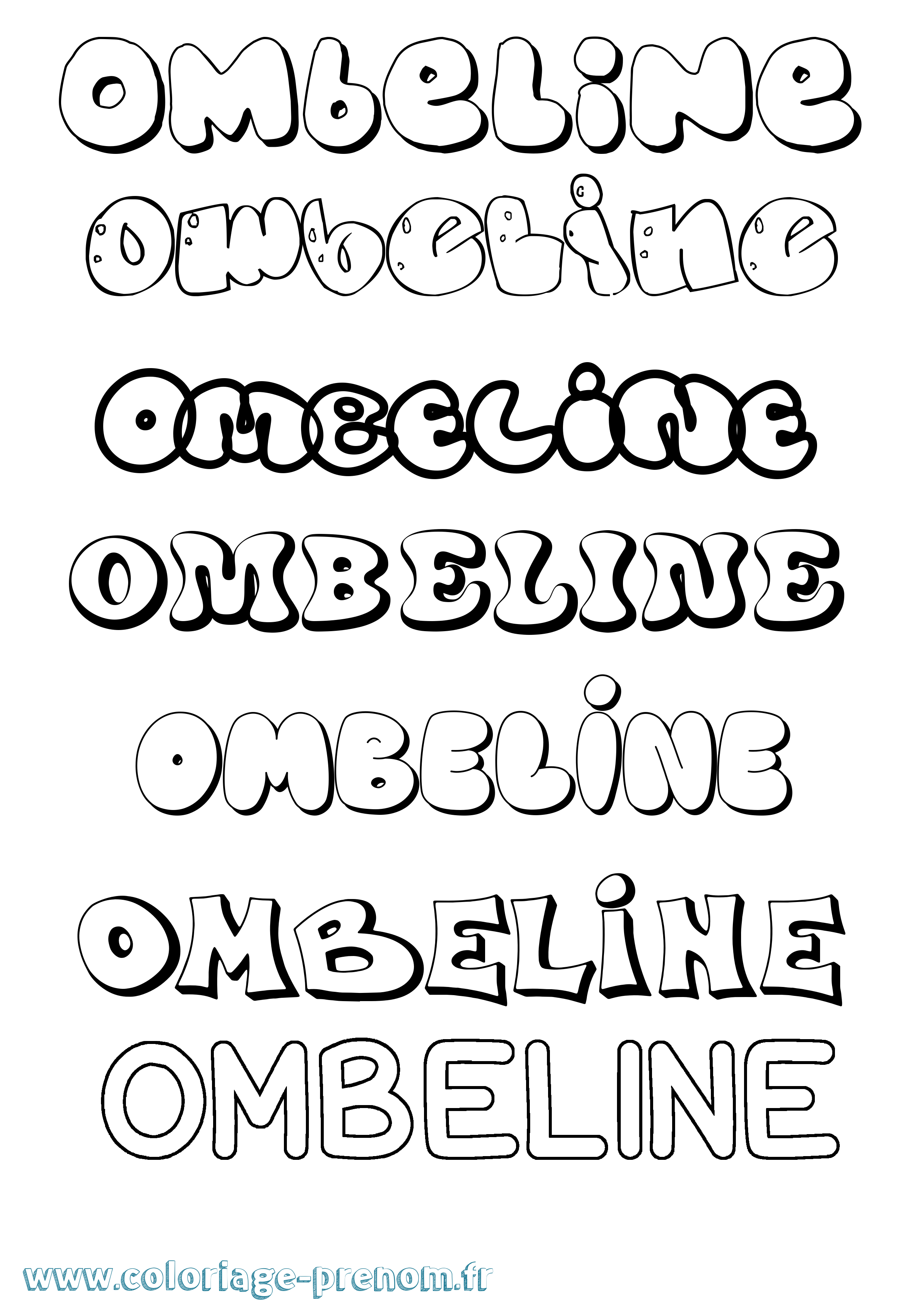 Coloriage Ombeline Bubble Coloriage prénom Ombeline Bubble