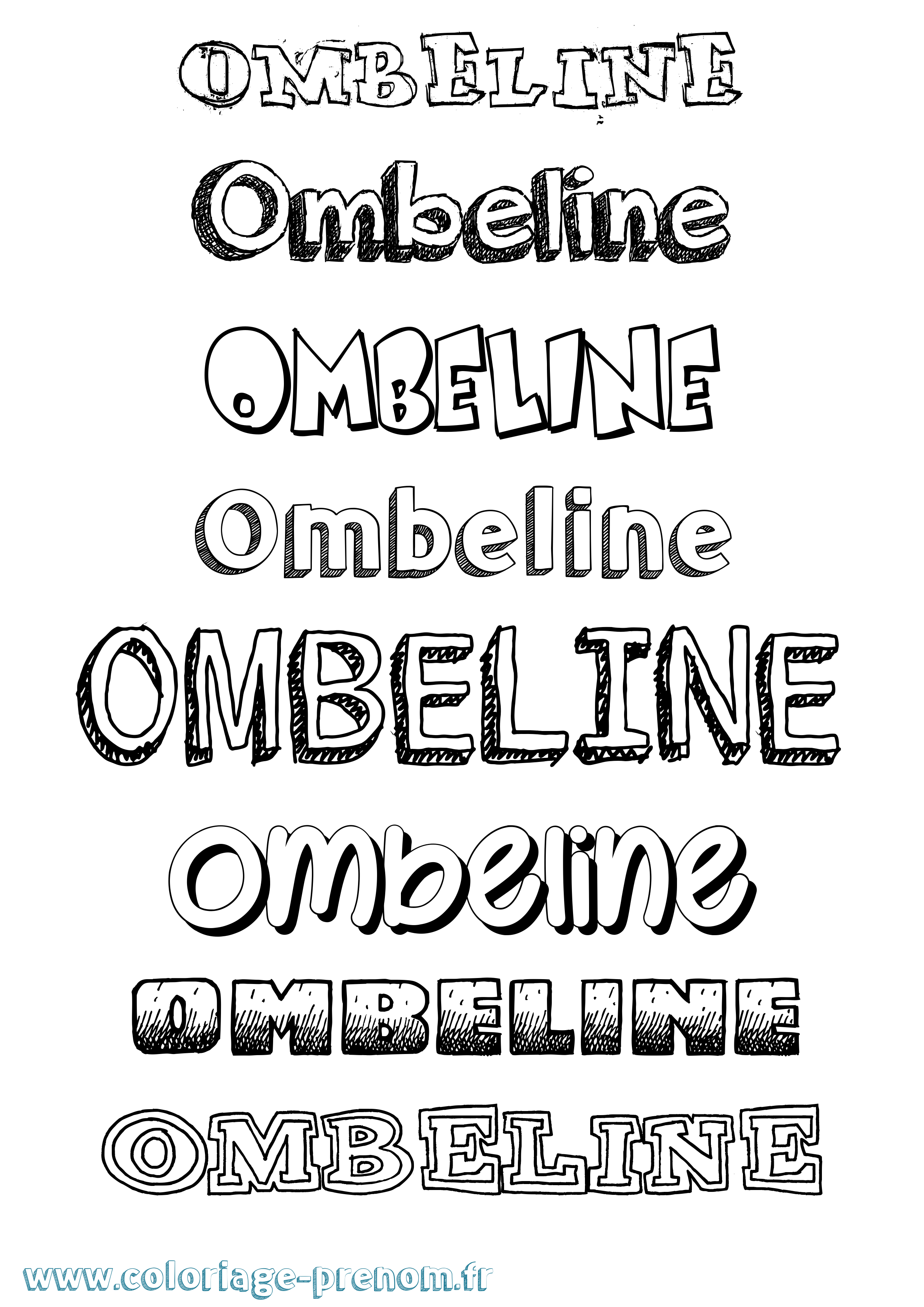 Coloriage prénom Ombeline Dessiné