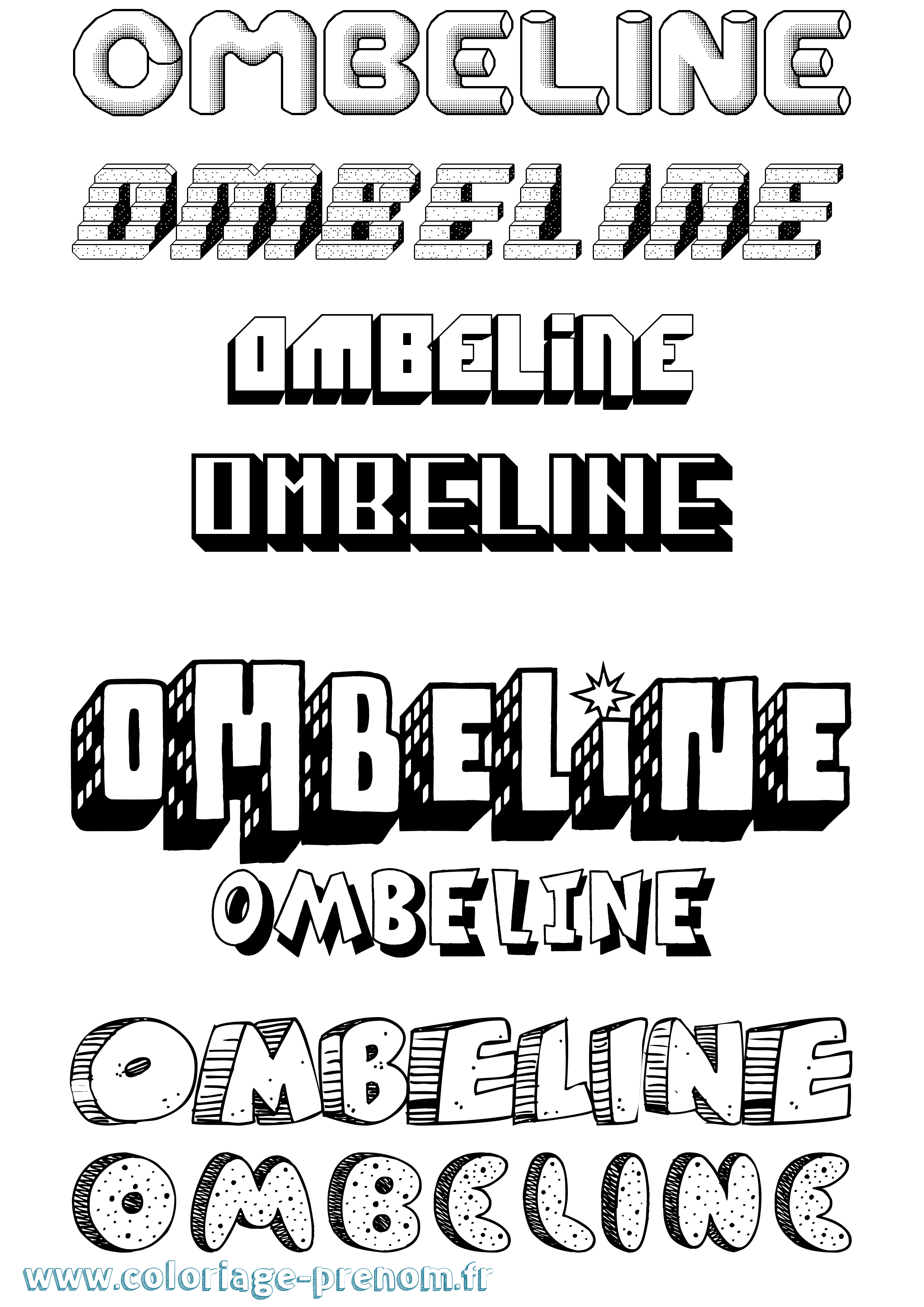 Coloriage Ombeline Effet 3D Coloriage prénom Ombeline Effet 3D