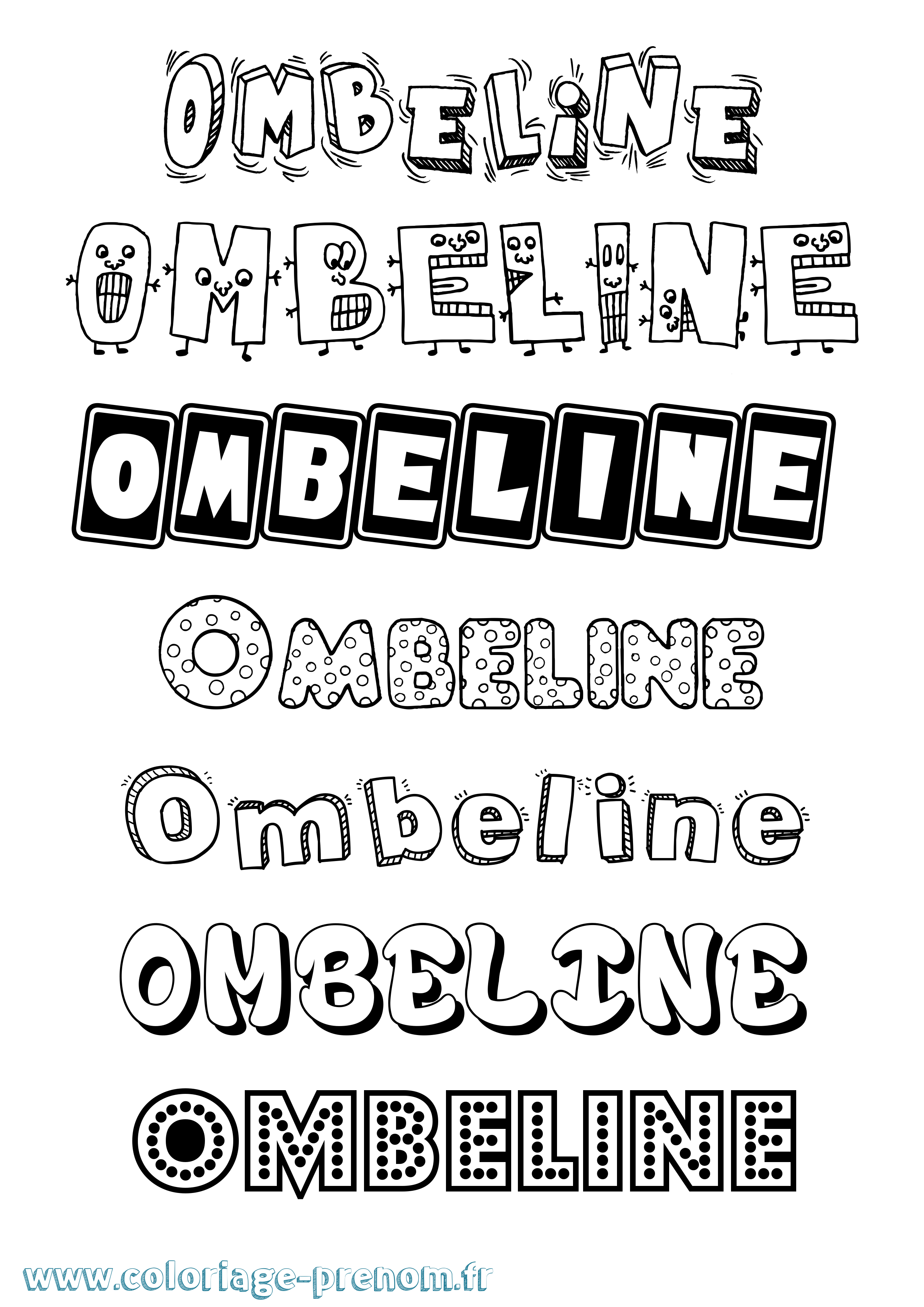 Coloriage prénom Ombeline Fun
