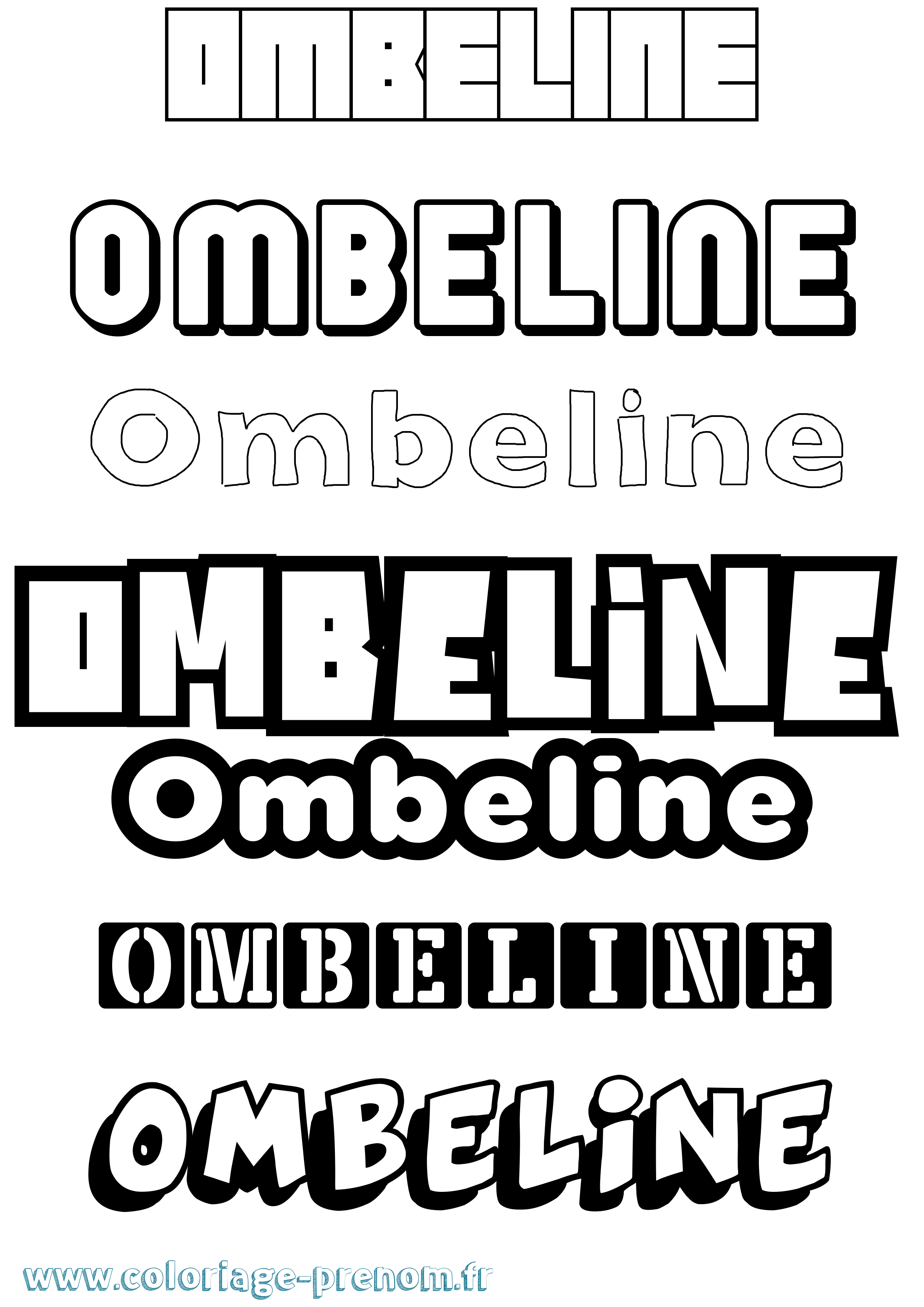 Coloriage prénom Ombeline Simple