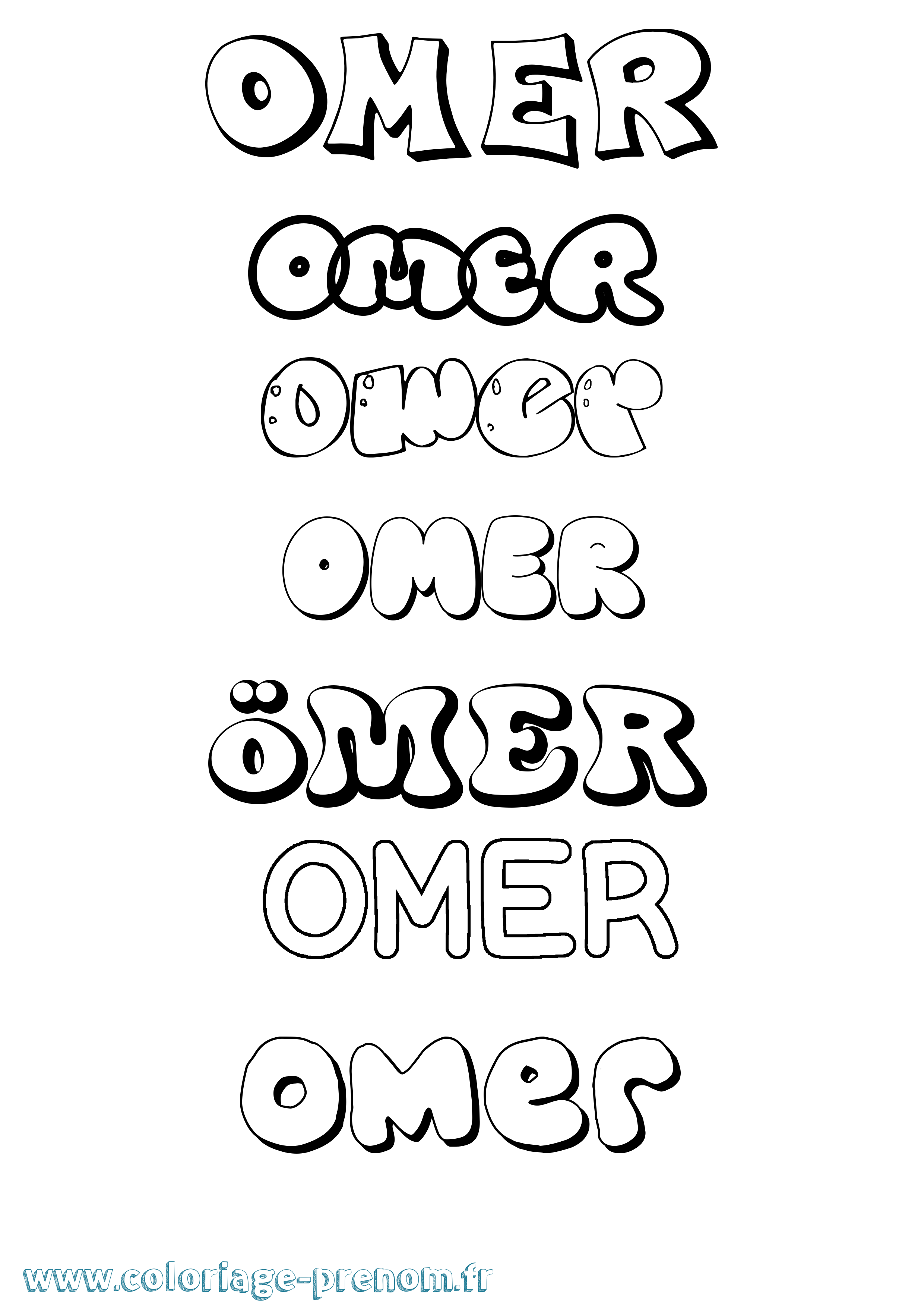 Coloriage Ömer Bubble Coloriage prénom Ömer Bubble