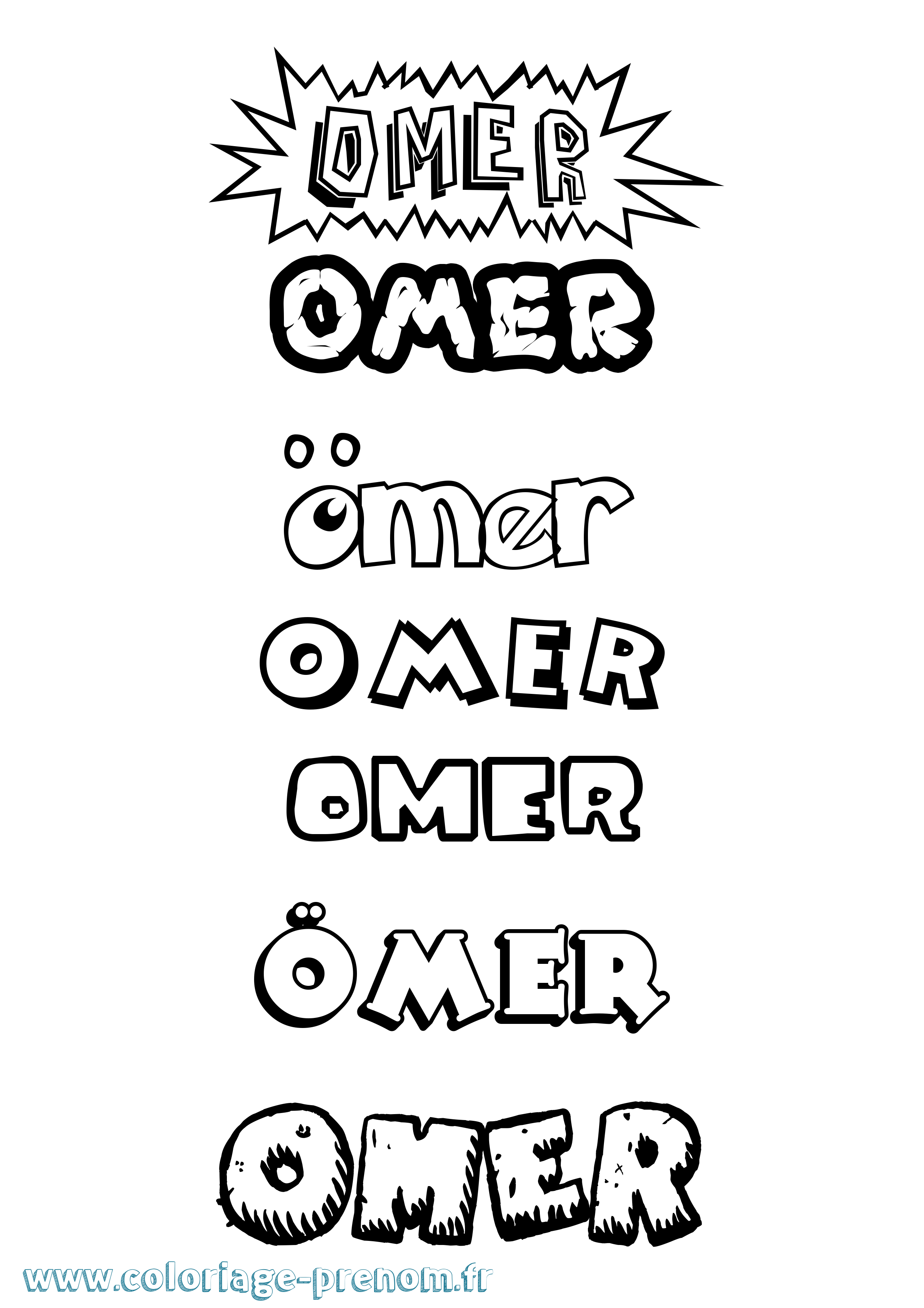 Coloriage Ömer Dessin Animé Coloriage prénom Ömer Dessin Animé