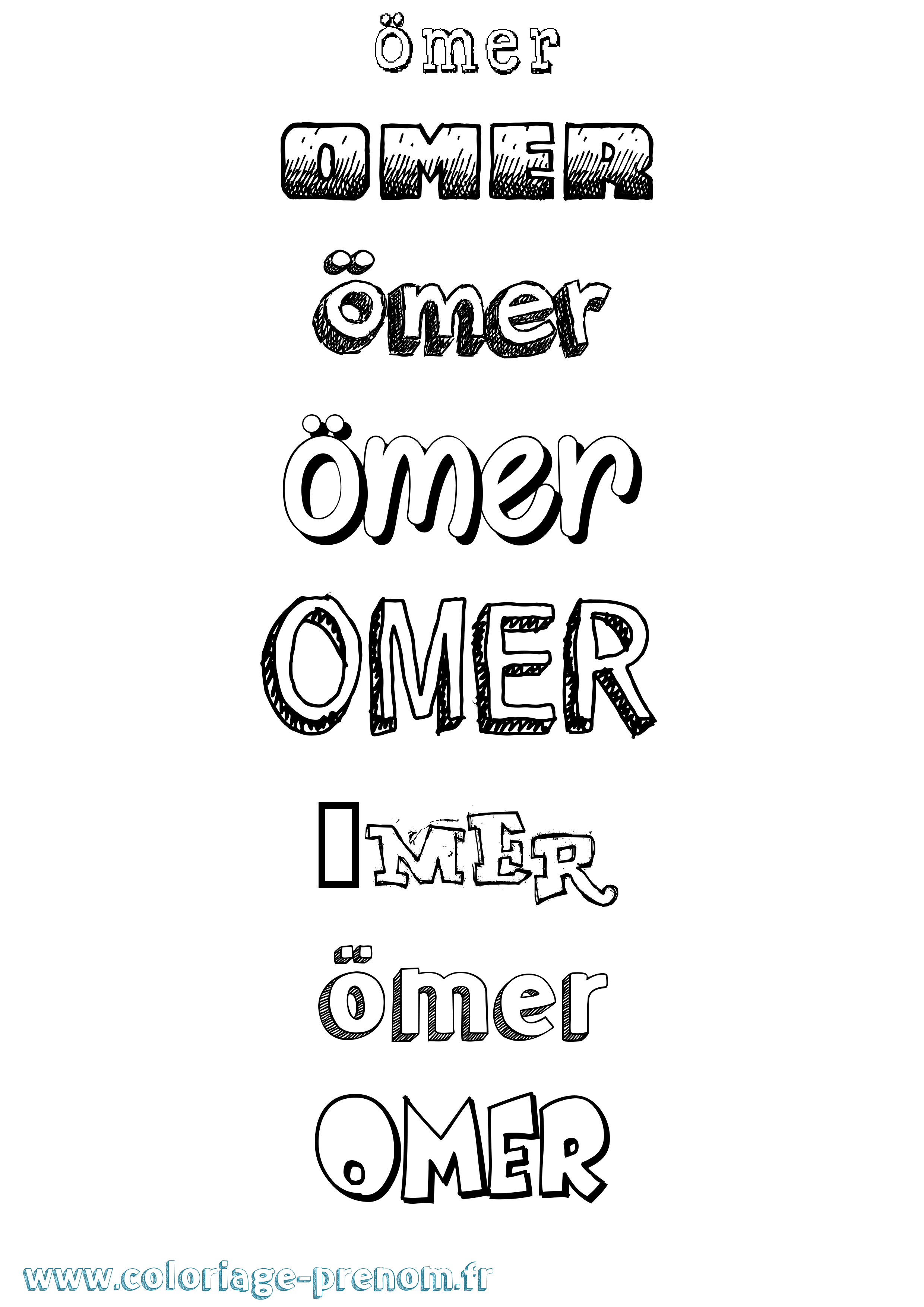 Coloriage Ömer Dessiné Coloriage prénom Ömer Dessiné