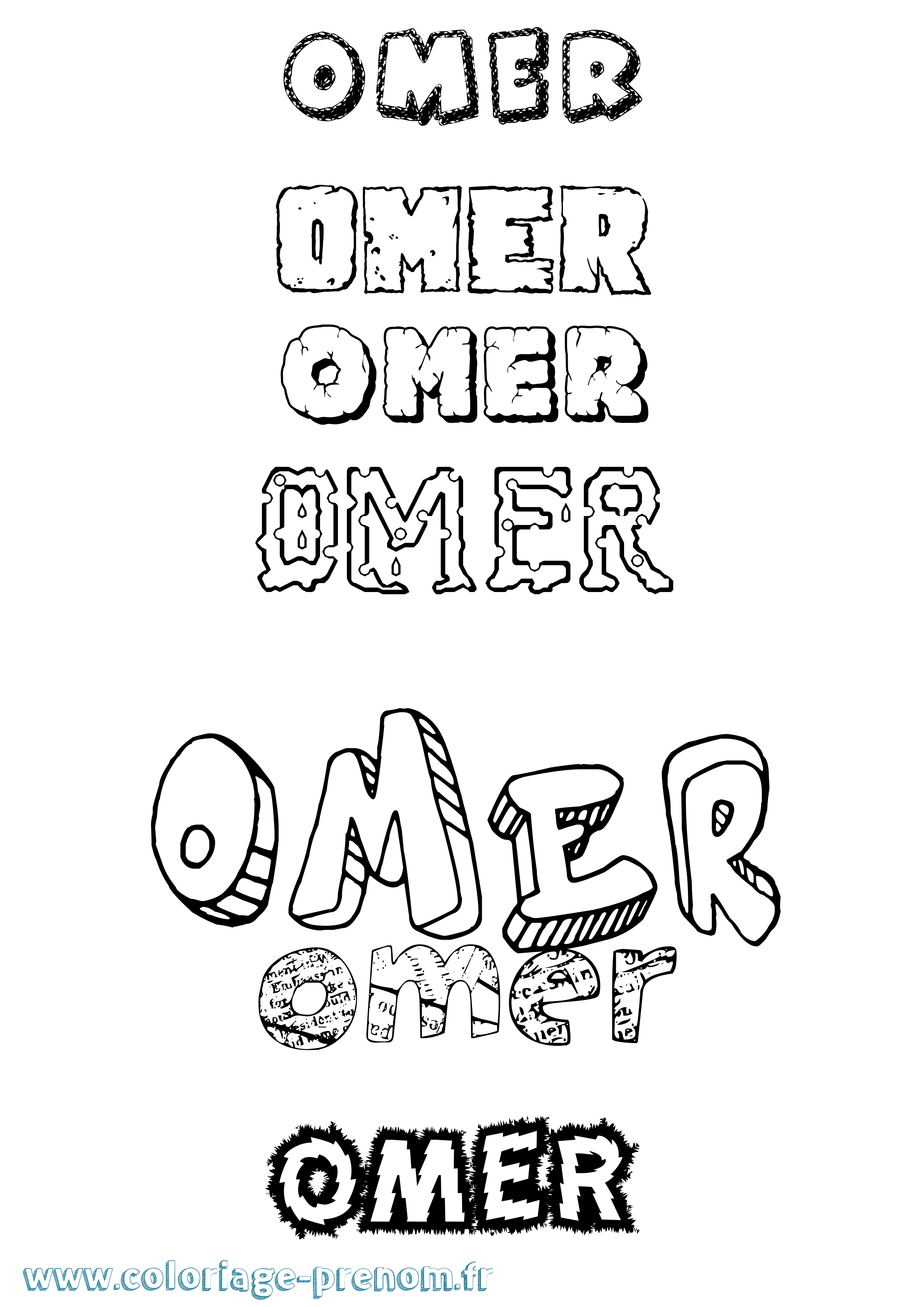 Coloriage Ömer Destructuré Coloriage prénom Ömer Destructuré