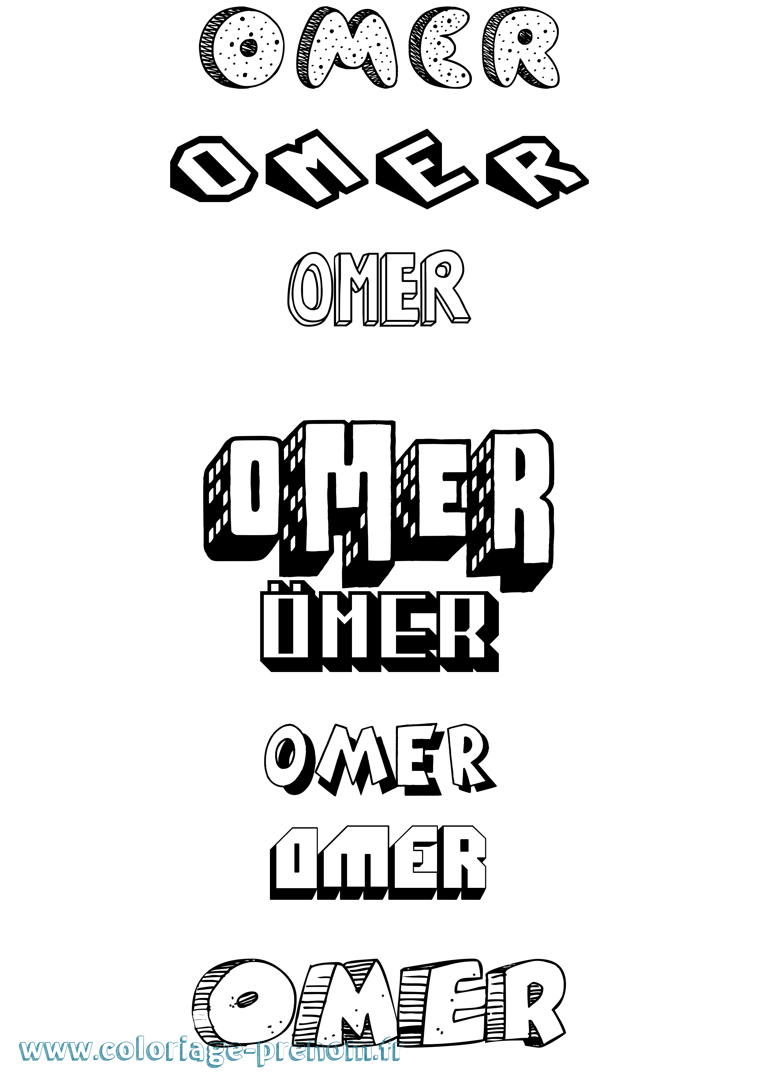 Coloriage Ömer Effet 3D Coloriage prénom Ömer Effet 3D