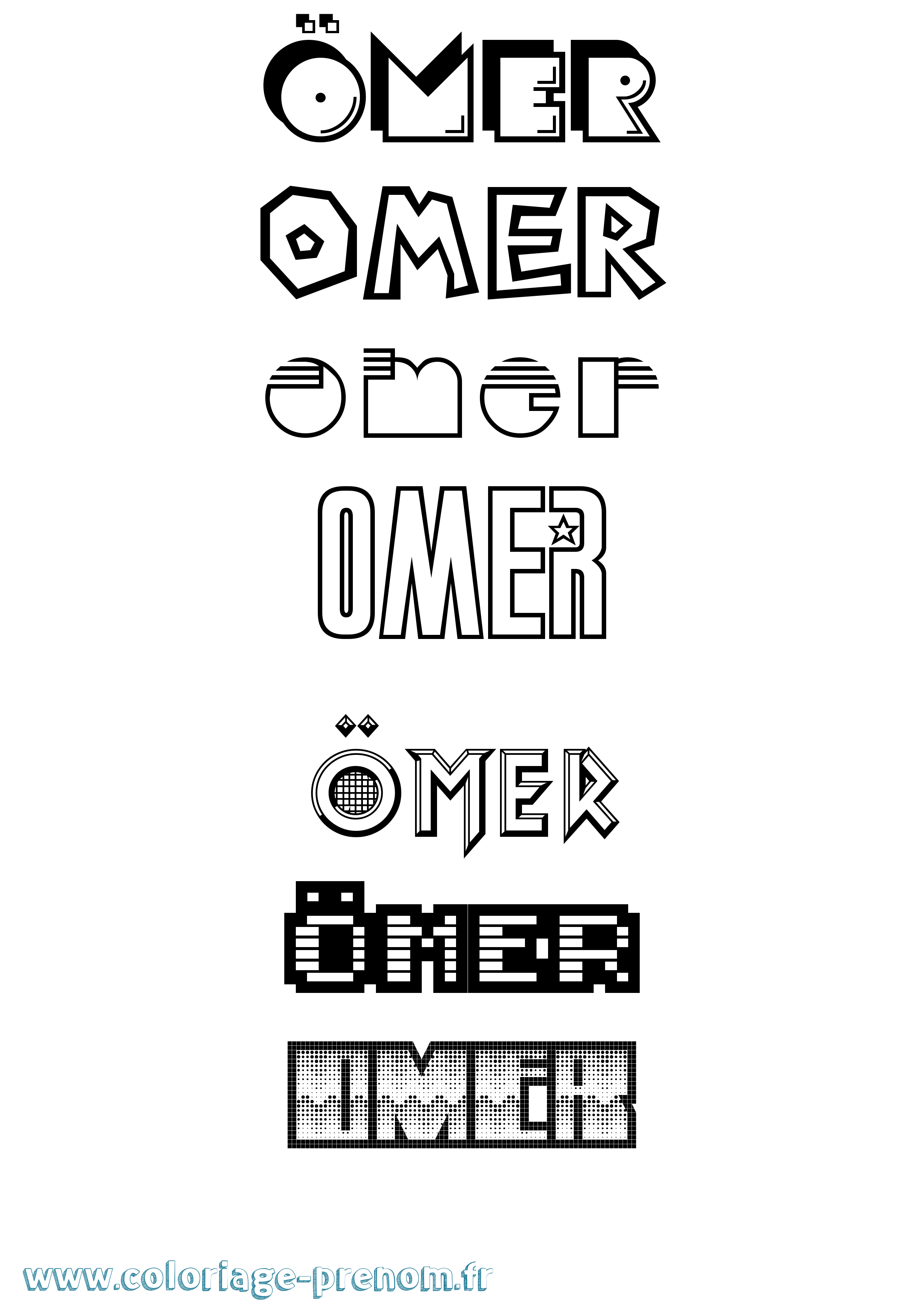 Coloriage Ömer Jeux Vidéos Coloriage prénom Ömer Jeux Vidéos