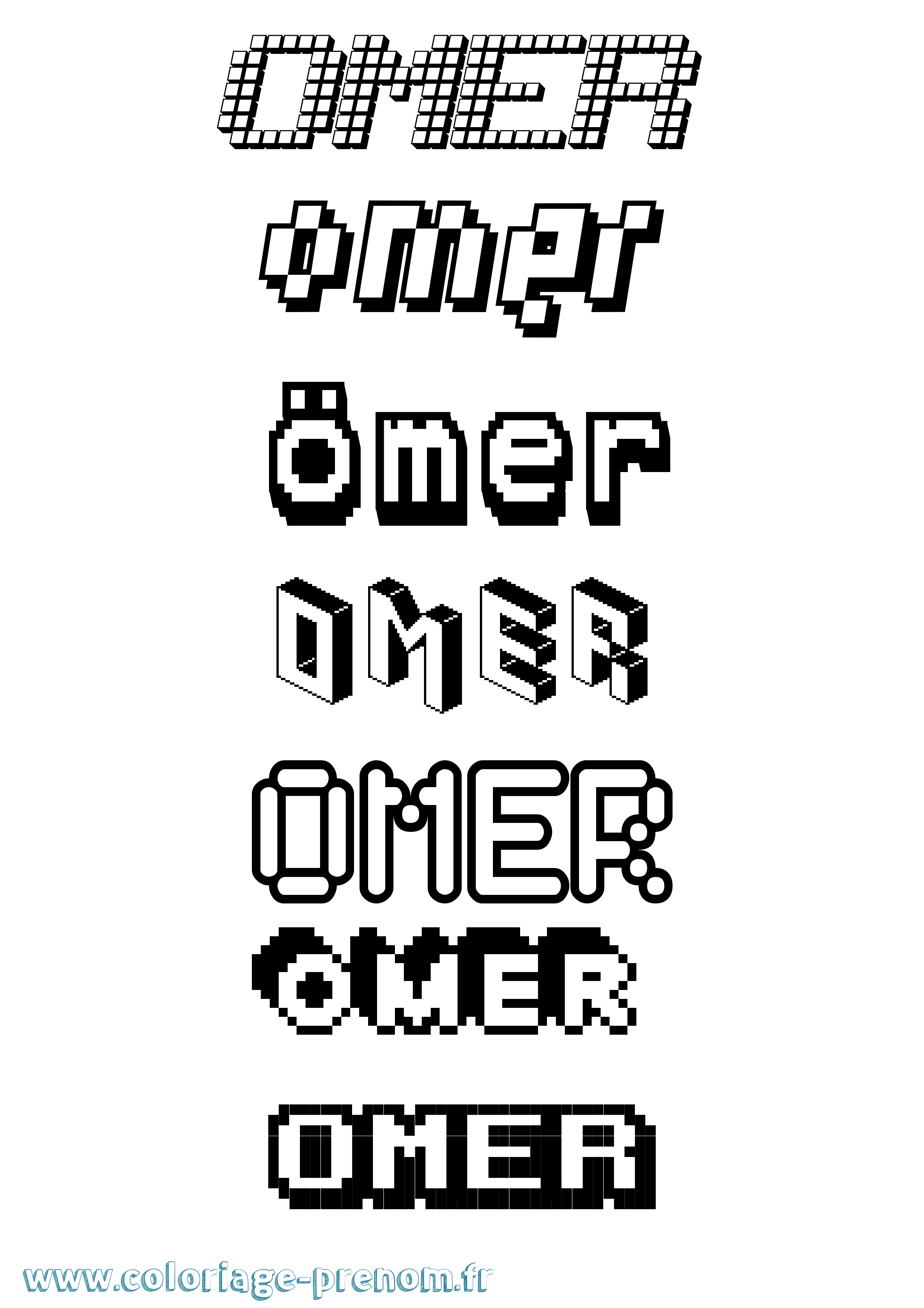 Coloriage Ömer Pixel Coloriage prénom Ömer Pixel