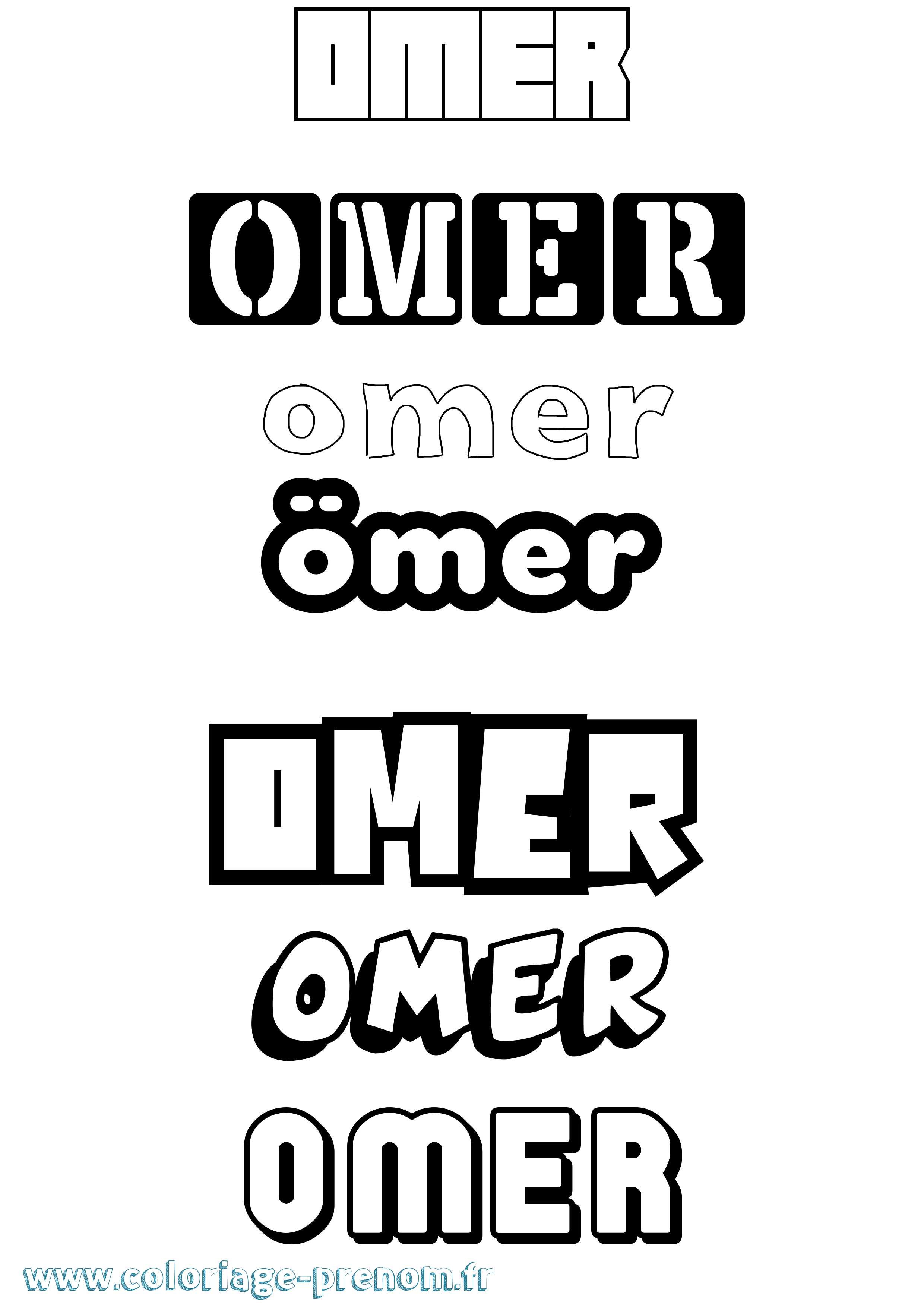 Coloriage Ömer Simple Coloriage prénom Ömer Simple