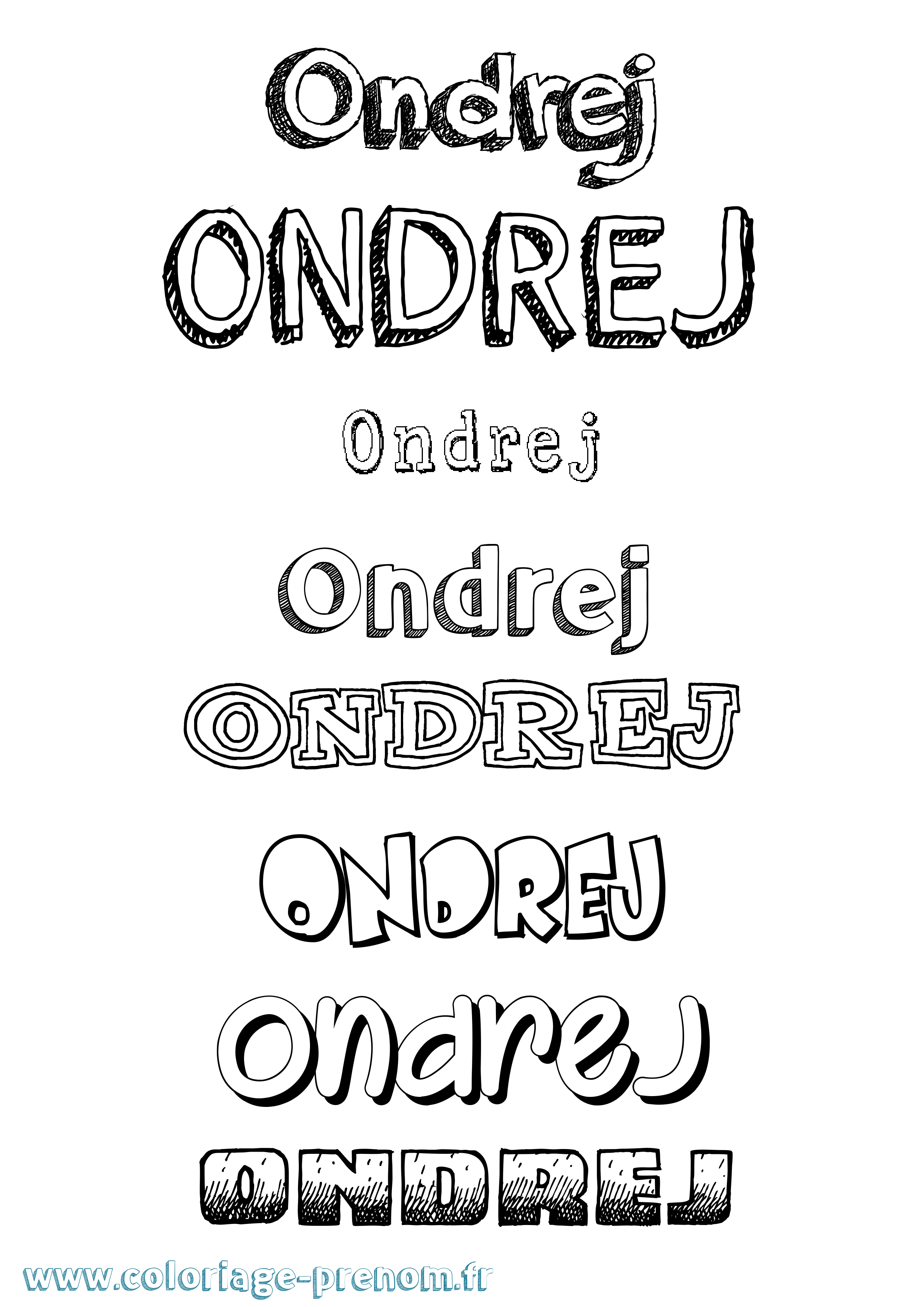 Coloriage prénom Ondrej Dessiné