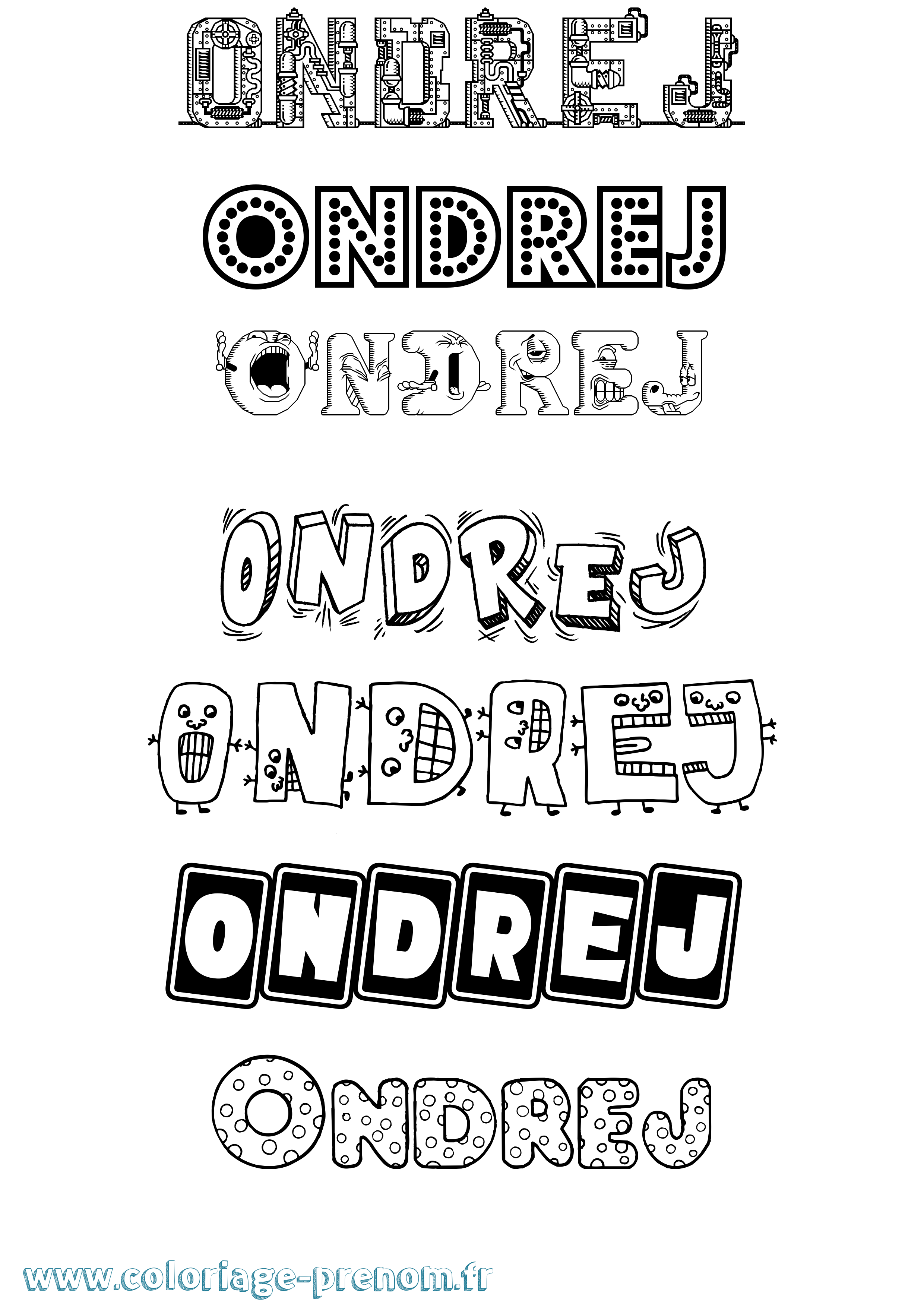 Coloriage prénom Ondrej Fun
