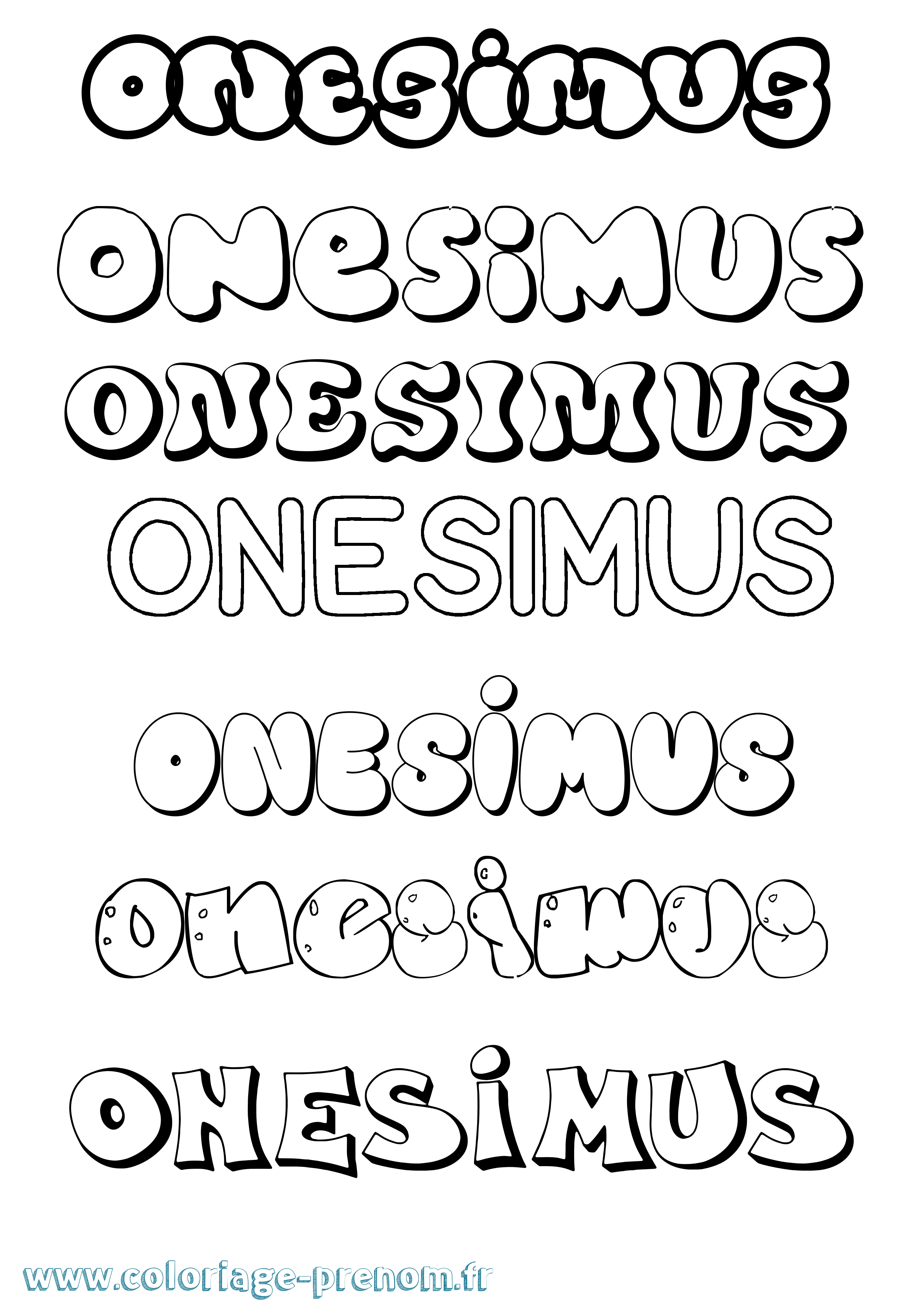 Coloriage Onesimus Bubble Coloriage prénom Onesimus Bubble