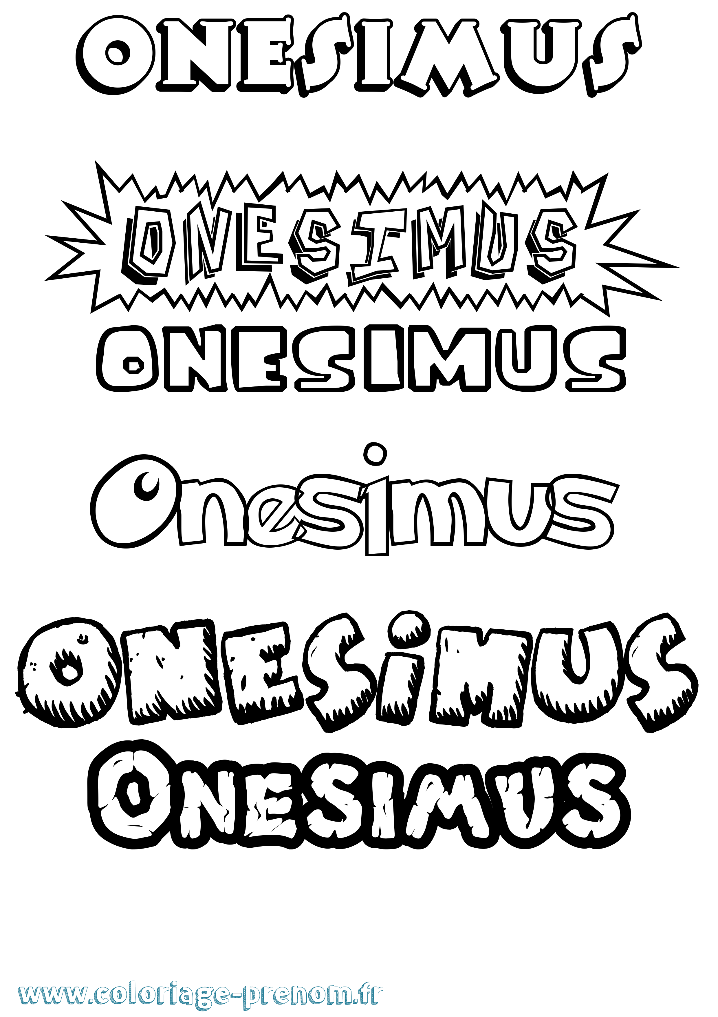 Coloriage Onesimus Dessin Animé Coloriage prénom Onesimus Dessin Animé